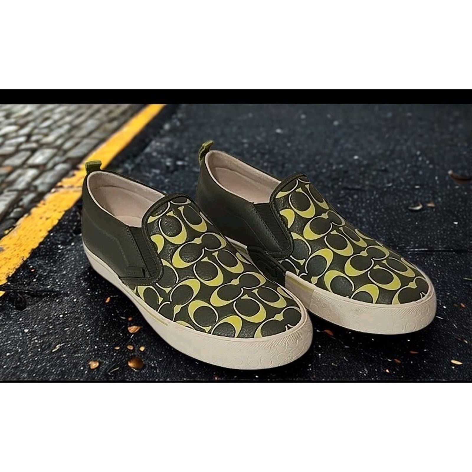 Coach Coach CA283 Printed Pebble Skate Sneakers Army Green Sz 9.5D Size US 9.5 / EU 42-43 - 11 Thumbnail