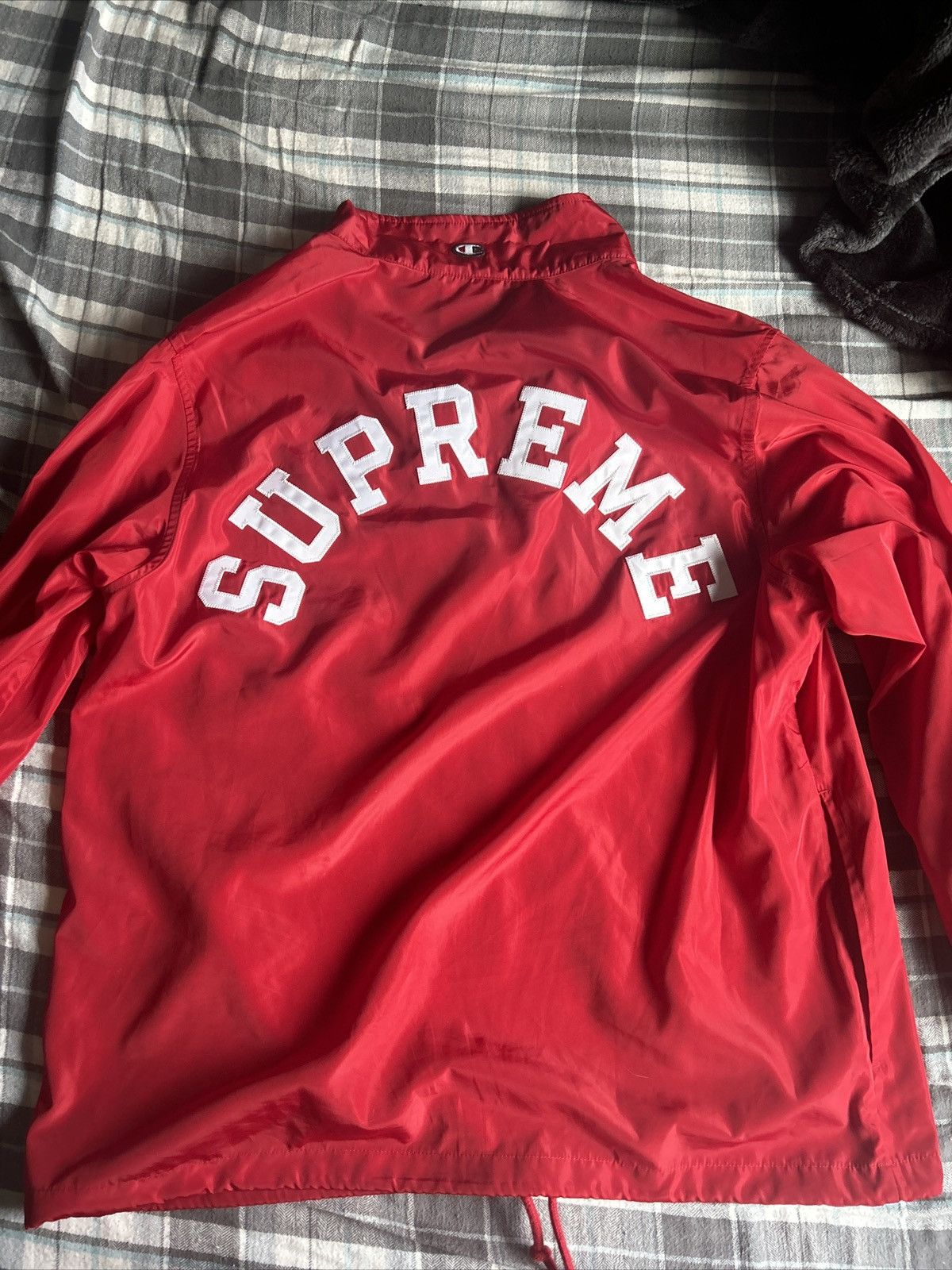 image of Champion Supreme Half Zip Windbreaker Red, Men's (Size Medium)