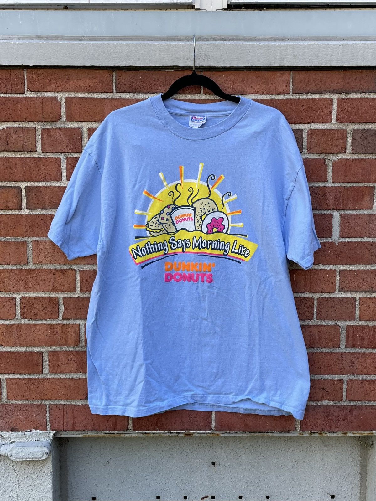 Hanes 90s Hanes Dunkin Donuts “nothing Says Morning Like” T Shirt Size US XL / EU 56 / 4 - 1 Thumbnail