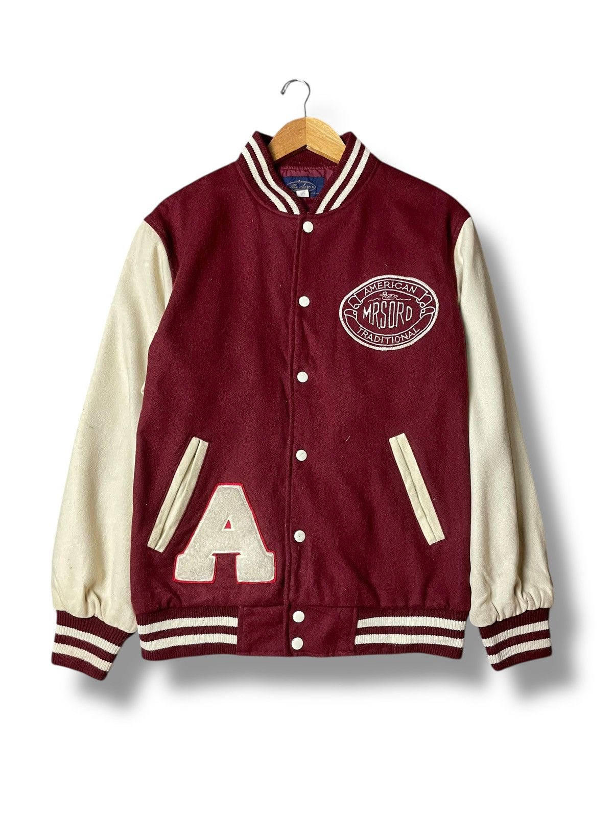 Japanese Brand × Vintage Vintage Mr Soro Embroidered Logo Varsity Jacket (112) Size US L / EU 52-54 / 3 - 1 Thumbnail