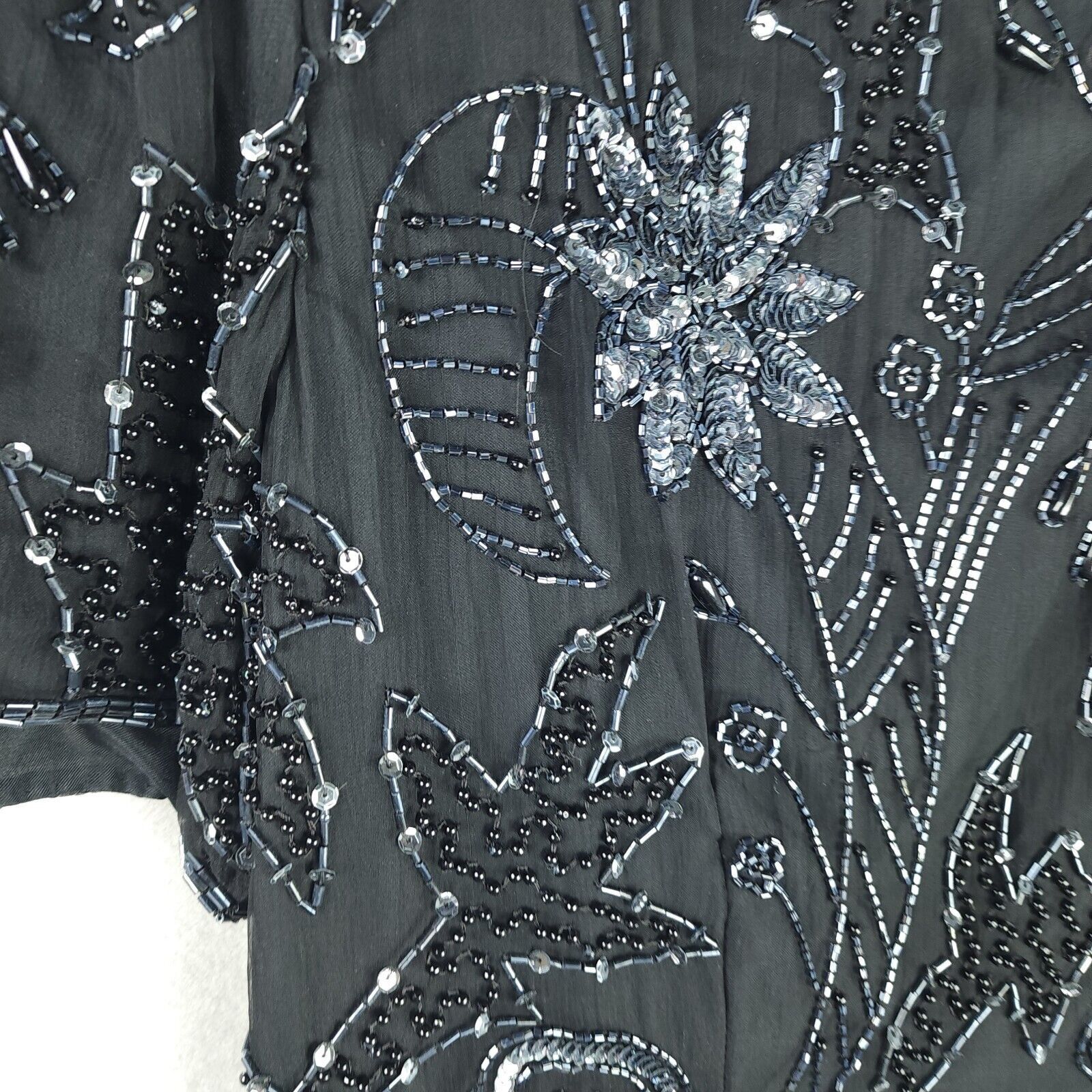 Vintage Robert Anthony Sequined Beaded Lined 100% Silk Dress P12 Size XL / US 12-14 / IT 48-50 - 2 Thumbnail