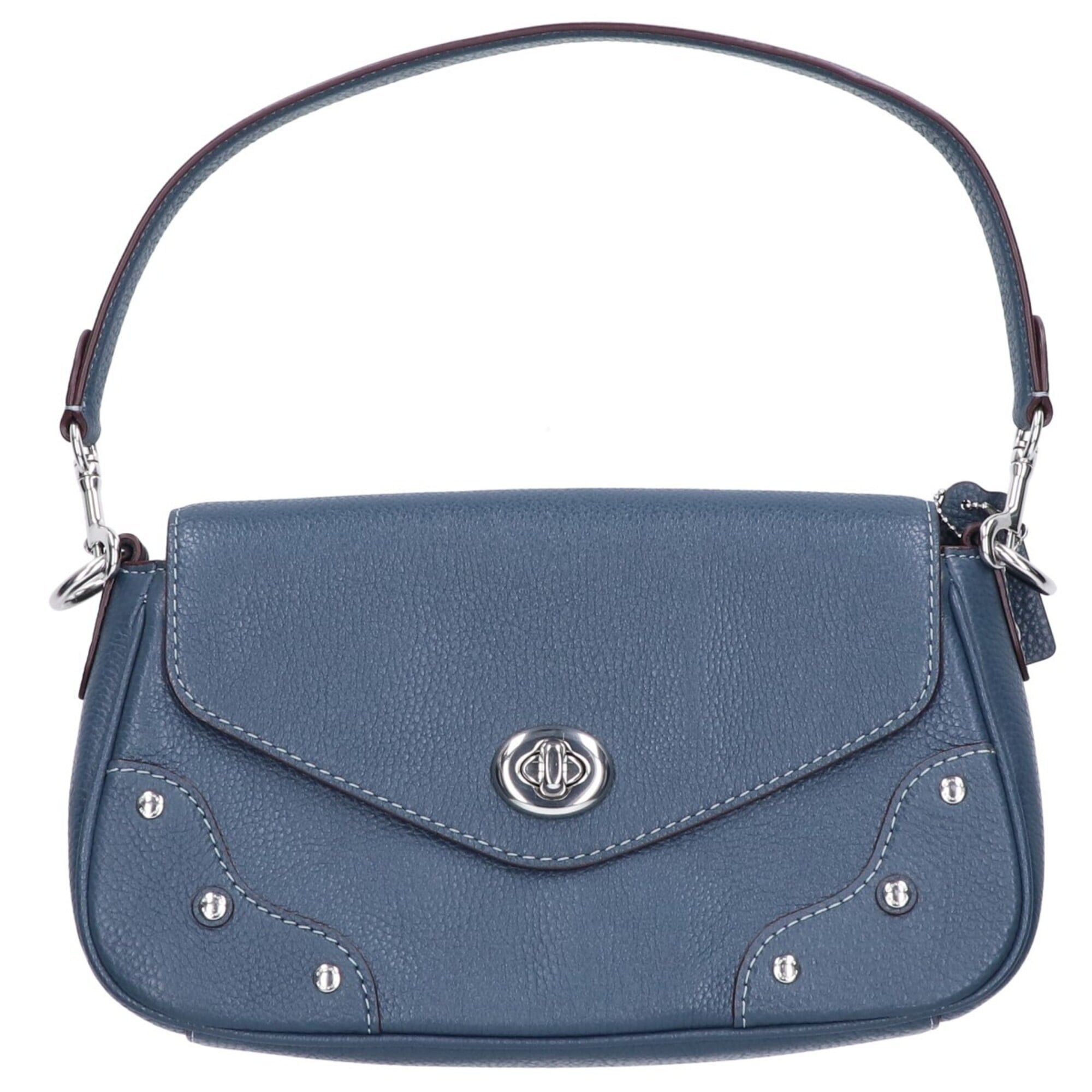 Coach COACH CE634 MILLIE Pebble Leather Turnlock Flap Shoulder Bag DENIM Women's Size ONE SIZE - 1 Thumbnail