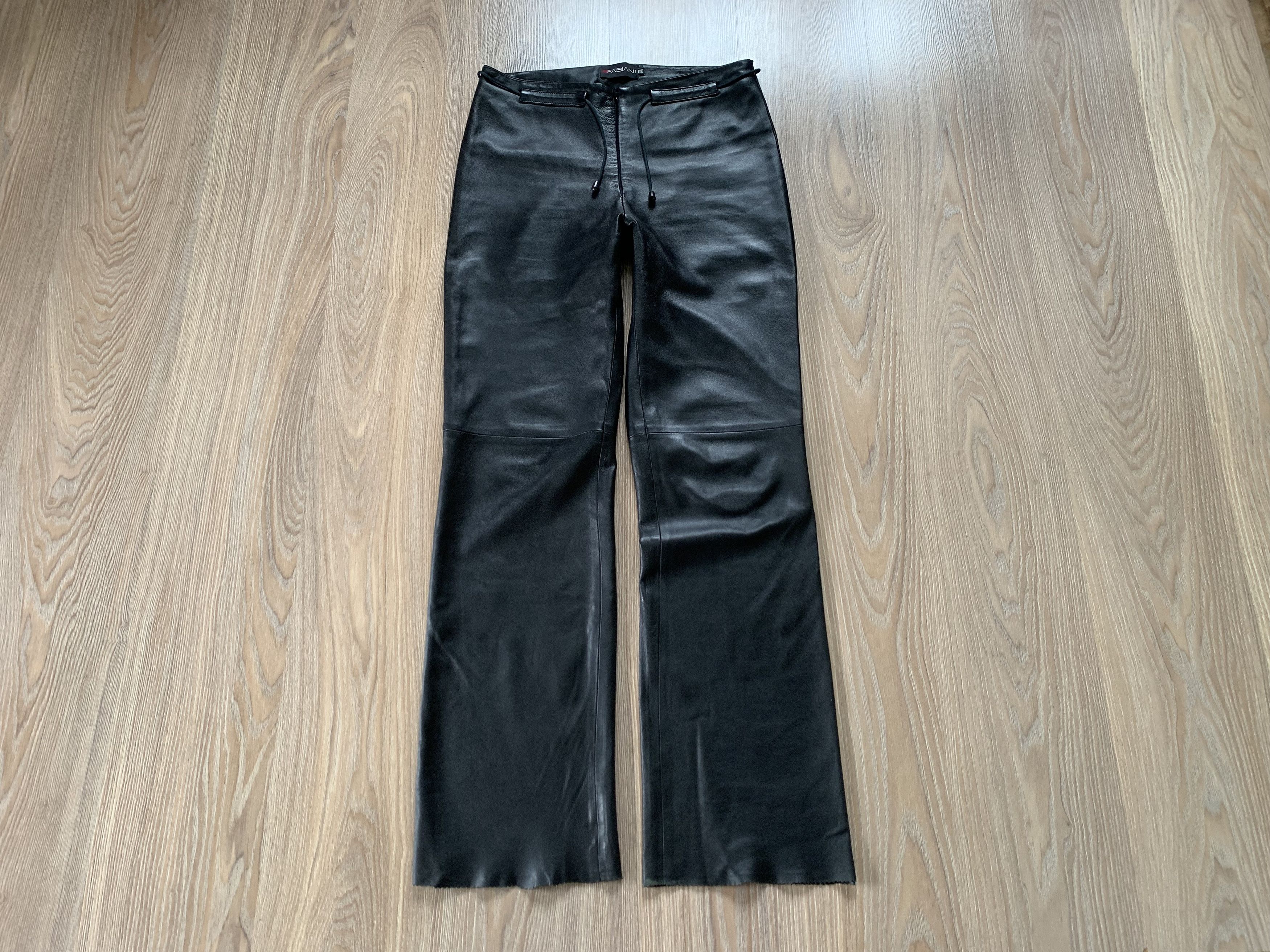Leather Fabiani Women's Vintage Leather Bell Bottom Pants Size 26" / US 2 / IT 38 - 1 Thumbnail