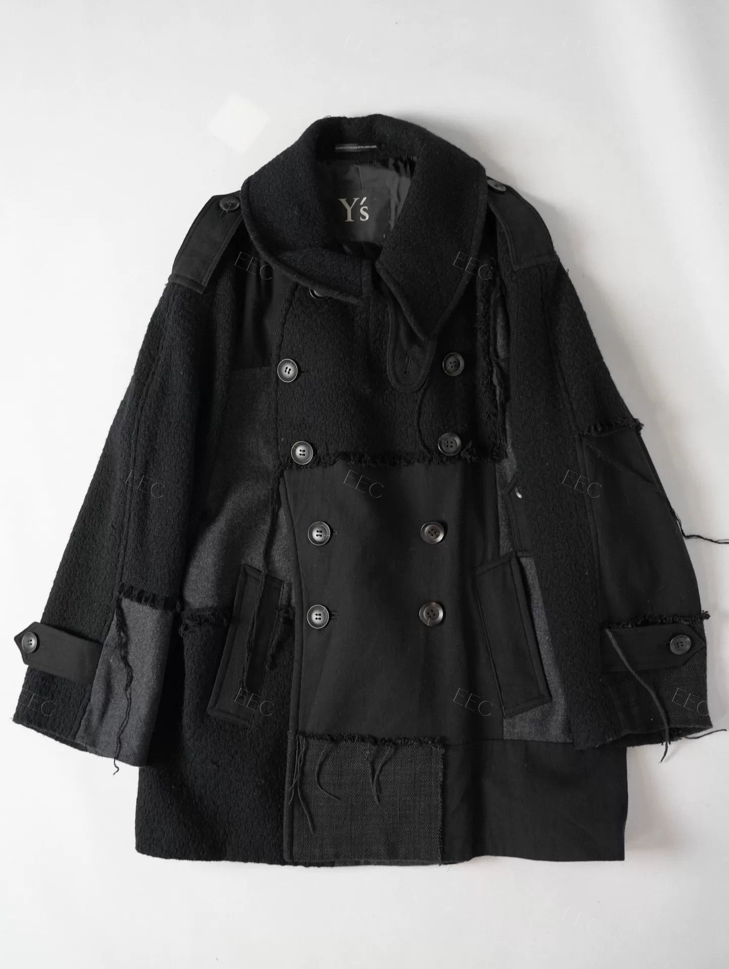 Yohji Yamamoto Yohji Yamamoto Black Wool Blend Coat Size US M / EU 48-50 / 2 - 1 Thumbnail