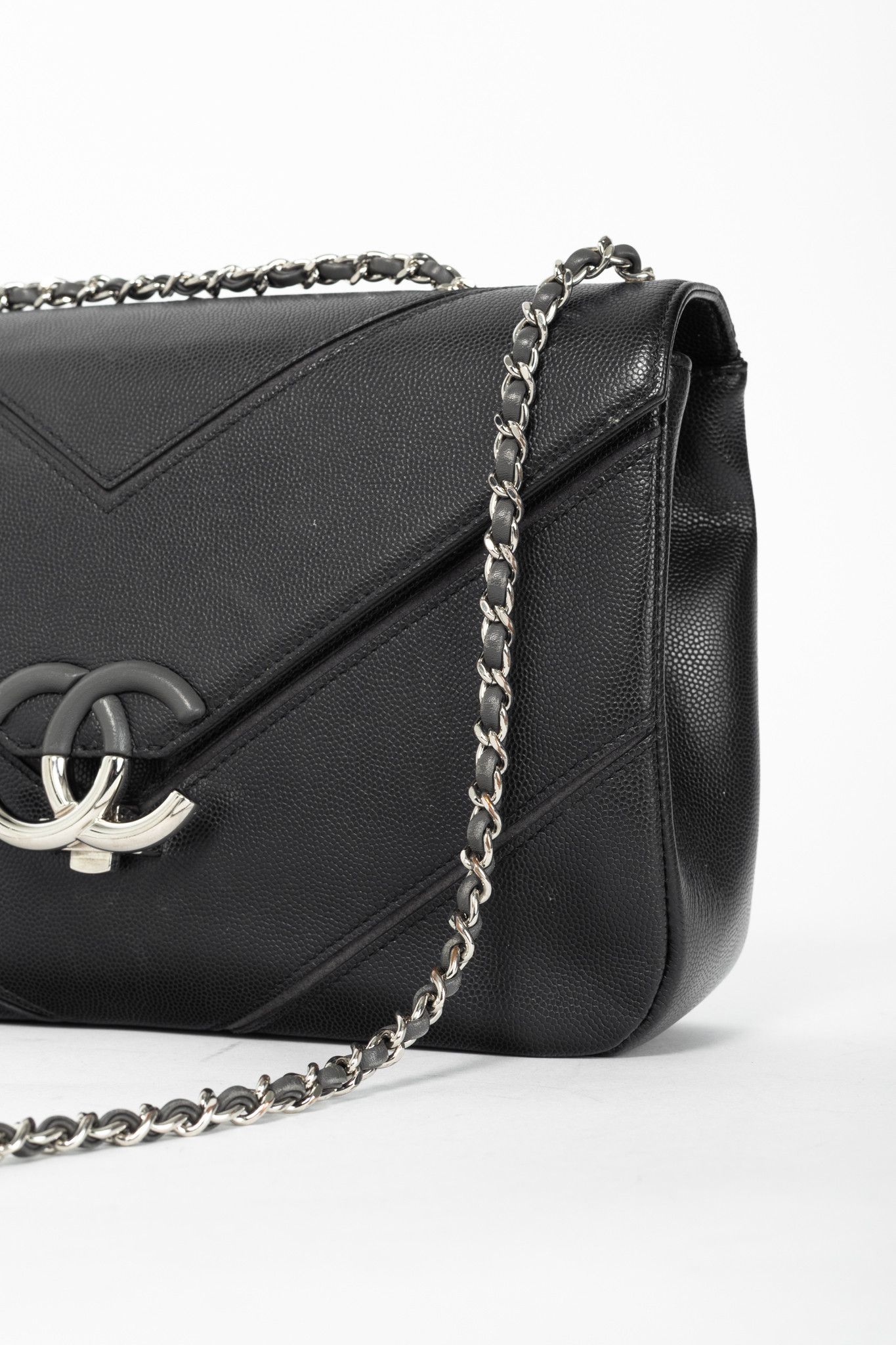 Chanel Chanel SS17 Black Caviar Large Chevron Flap Bag Size ONE SIZE - 7 Thumbnail