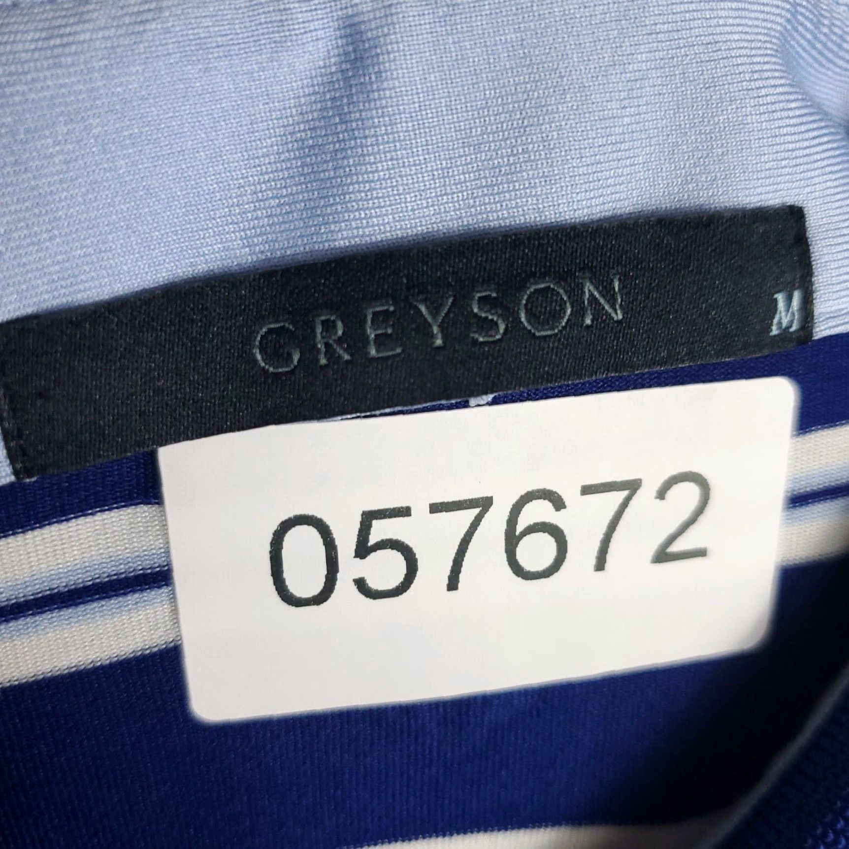Vintage Greyson Polo Shirt Mens Size Medium Blue Striped Golf Casual Short Sleeve Shirt Mens Size US M / EU 48-50 / 2 - 8 Thumbnail