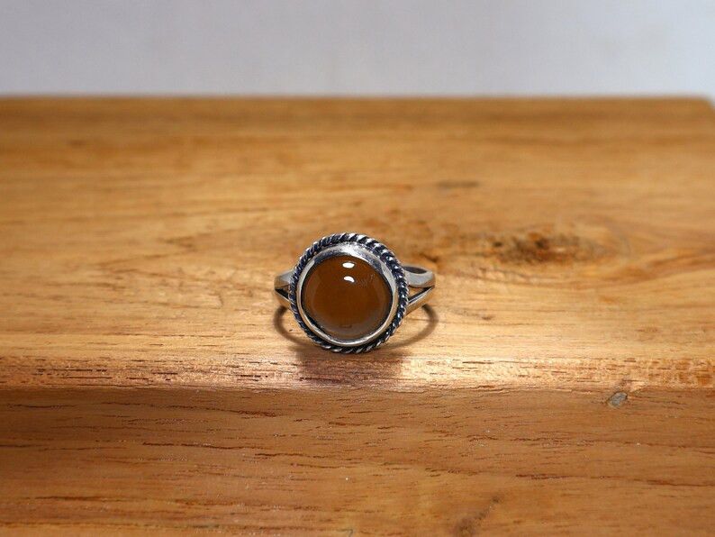 Handmade Smoky Quartz Ring, 925 Sterling Silver Handmade Boho Jewelry Size ONE SIZE - 2 Thumbnail