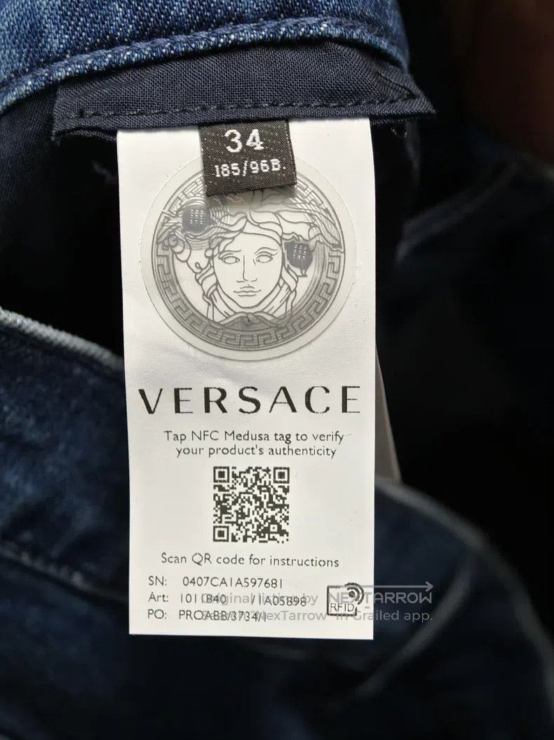 Versace Versace Back print cotton jeans Size 33" - 4 Thumbnail