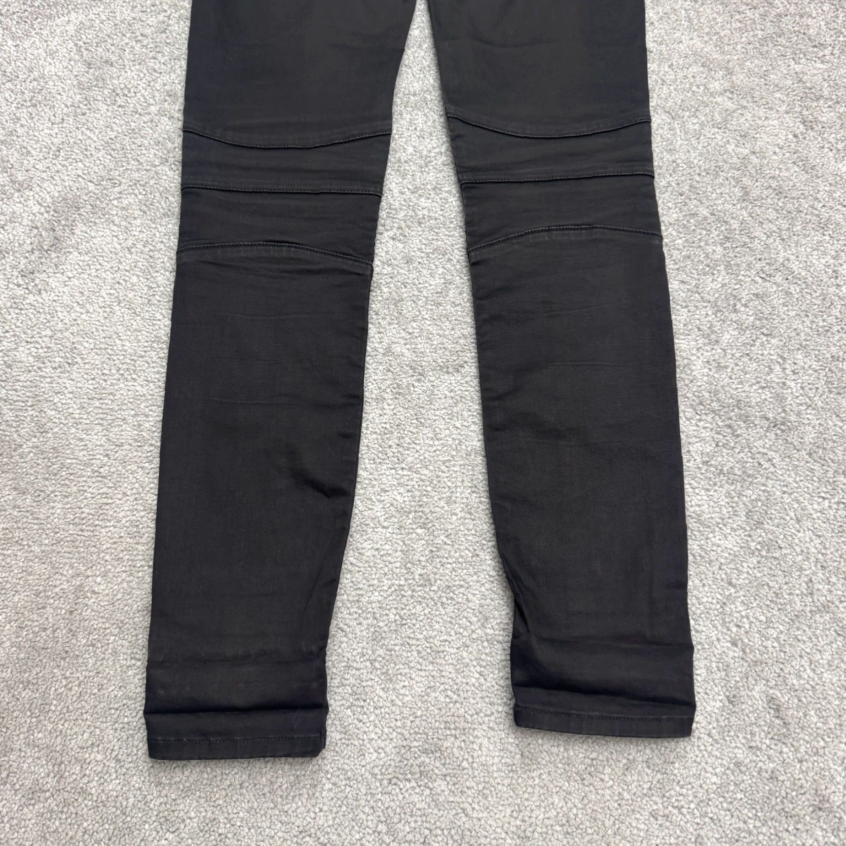 Hudson Hudson Pants Women 26 Black Skinny Ribbed Zipper Stretch Biker Casual Size 26" / US 2 / IT 38 - 4 Thumbnail