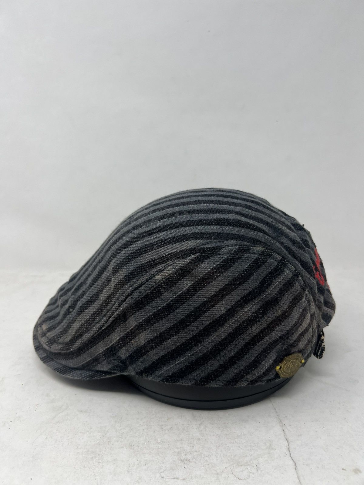 Japanese Brand Bold Men Striped Flat Newsboy Gatsby Cap Hat Size ONE SIZE - 3 Thumbnail