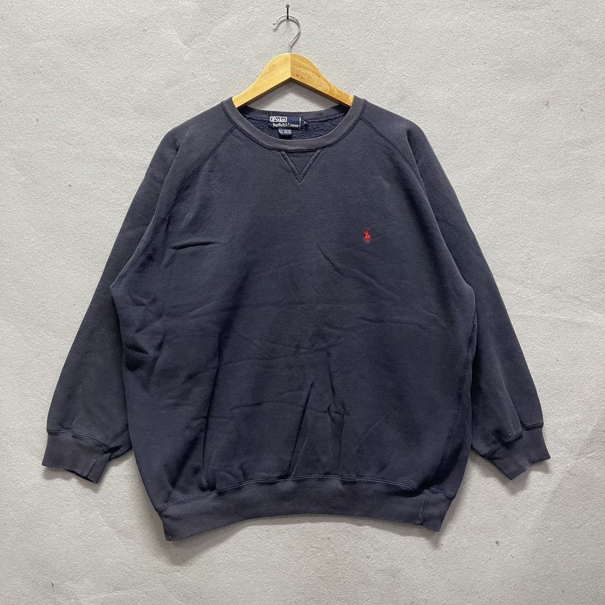 Polo Ralph Lauren Vintage Polo by Ralph Lauren Navy Crewneck Sweatshirt Size US XL / EU 56 / 4 - 1 Thumbnail