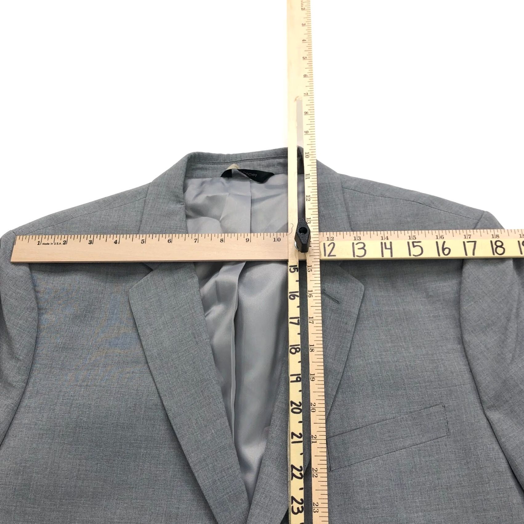 Banana Republic Banana Republic Slim Fit Blazer Jacket Men 44 Gray Polyester Notch Lapel Single-Breasted Four-Button Button Front Dress Sports Coat Size 44R - 5 Thumbnail