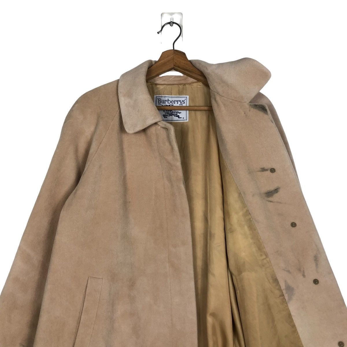 Burberry 🔥VINTAGE LONG WOOL FLY COATS JACKET BURBERRYS HERRINGBONE Size US M / EU 48-50 / 2 - 12 Thumbnail