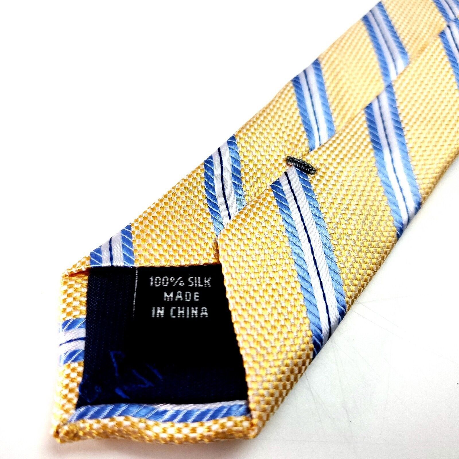 Jos. A. Bank Jos A Bank Yellow Silk Tie Woven Regimental Striped Size ONE SIZE - 5 Thumbnail