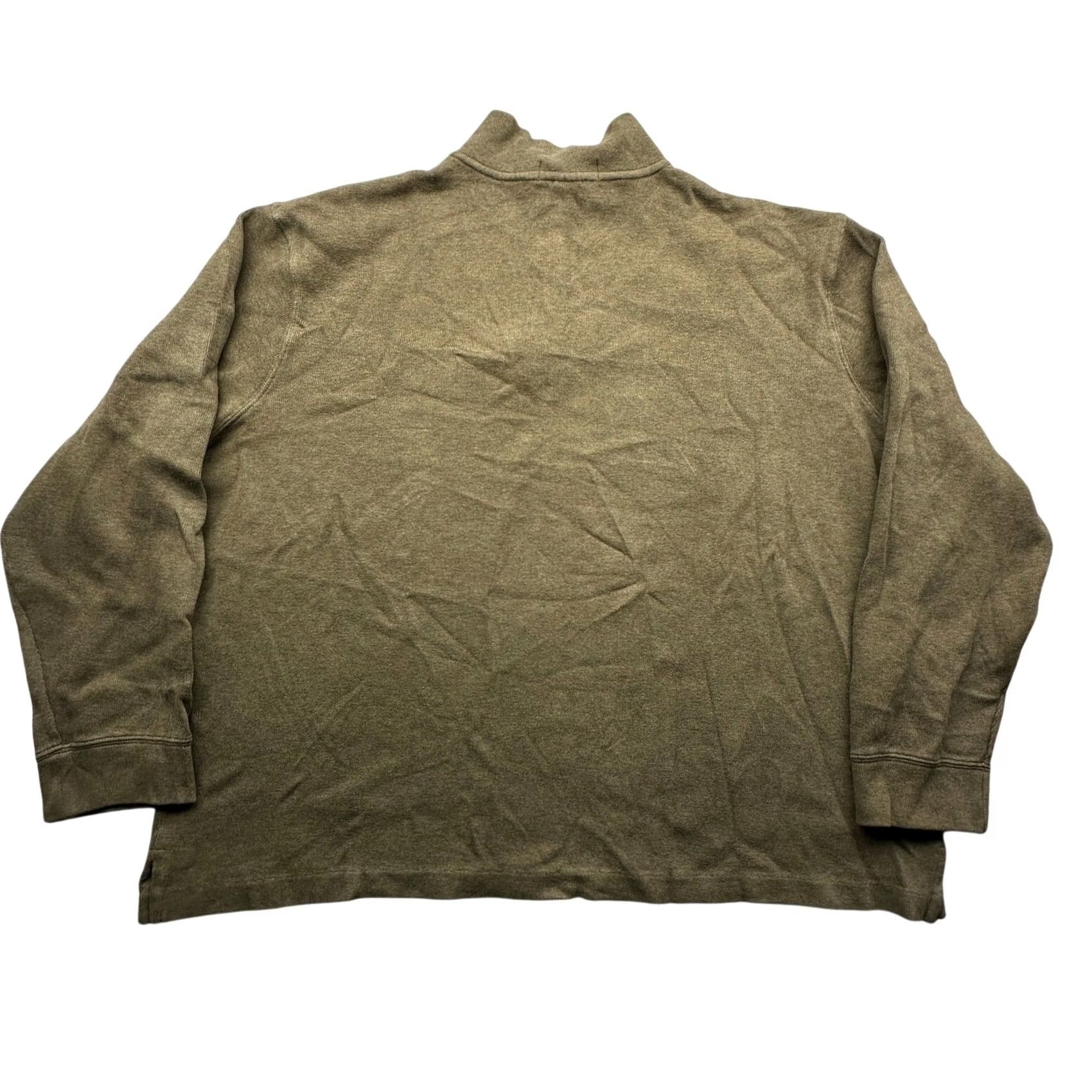 Polo Ralph Lauren Polo by Ralph Lauren Olive Green Red Pony 1/4 Zip Sweater Pullover Mens XXL Long Sleeve Cotton Knit Pullover Embroidered Logo Zipper Casual Formal Size US XXL / EU 58 / 5 - 2 Thumbnail