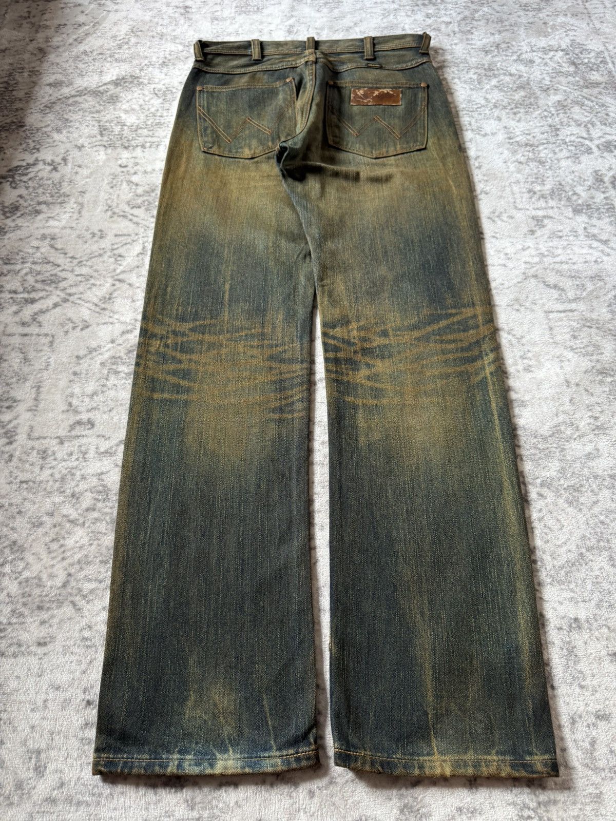 If Six Was Nine 2000s Wrangler Heavy Mud Wash Straight Loose Jeans Size US 30 / EU 46 - 2 Thumbnail
