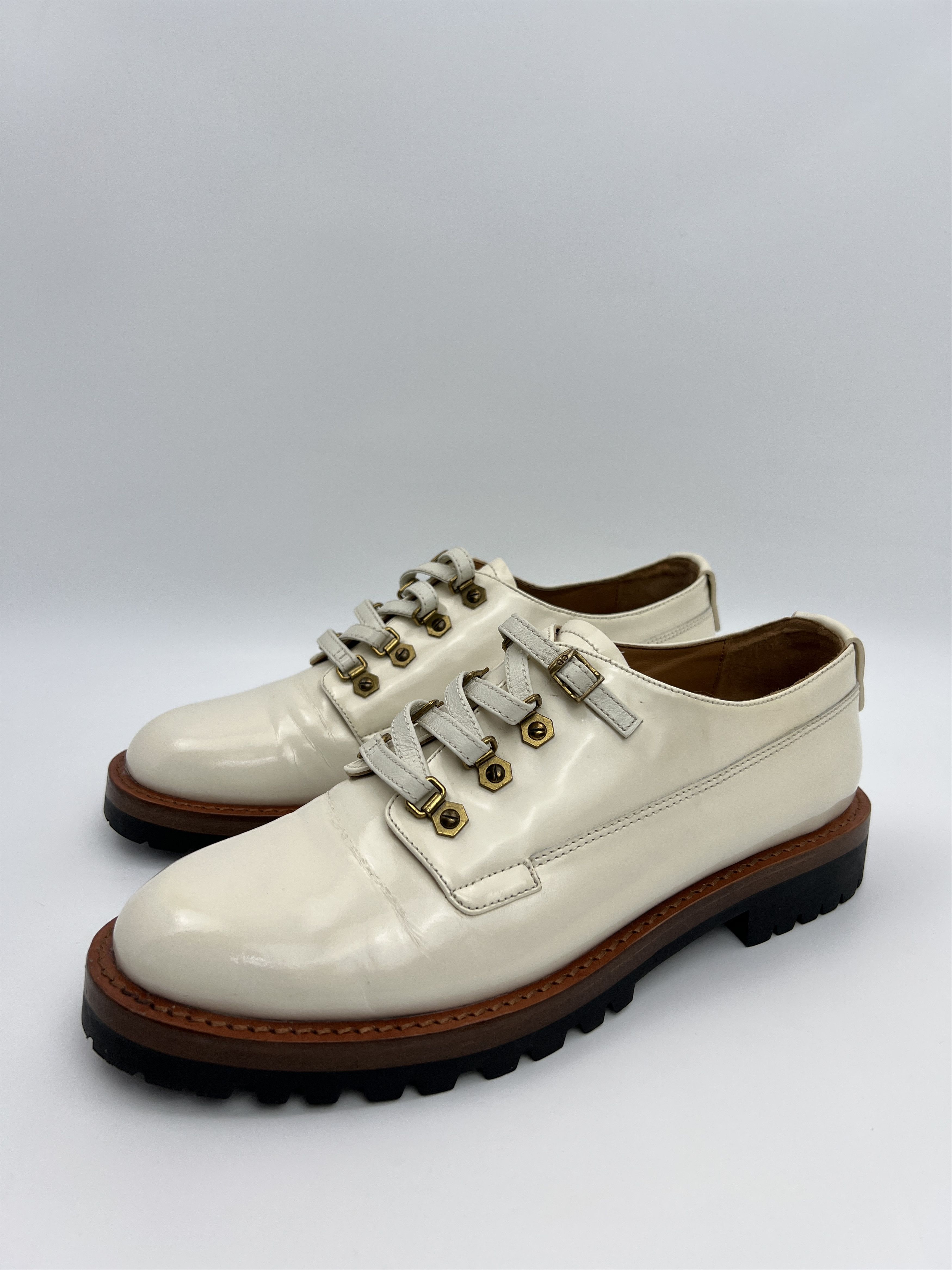 Dior Vintage Christian Dior Heavy Chunky Brogues Patent Leather Size US 9 / IT 39 - 3 Thumbnail