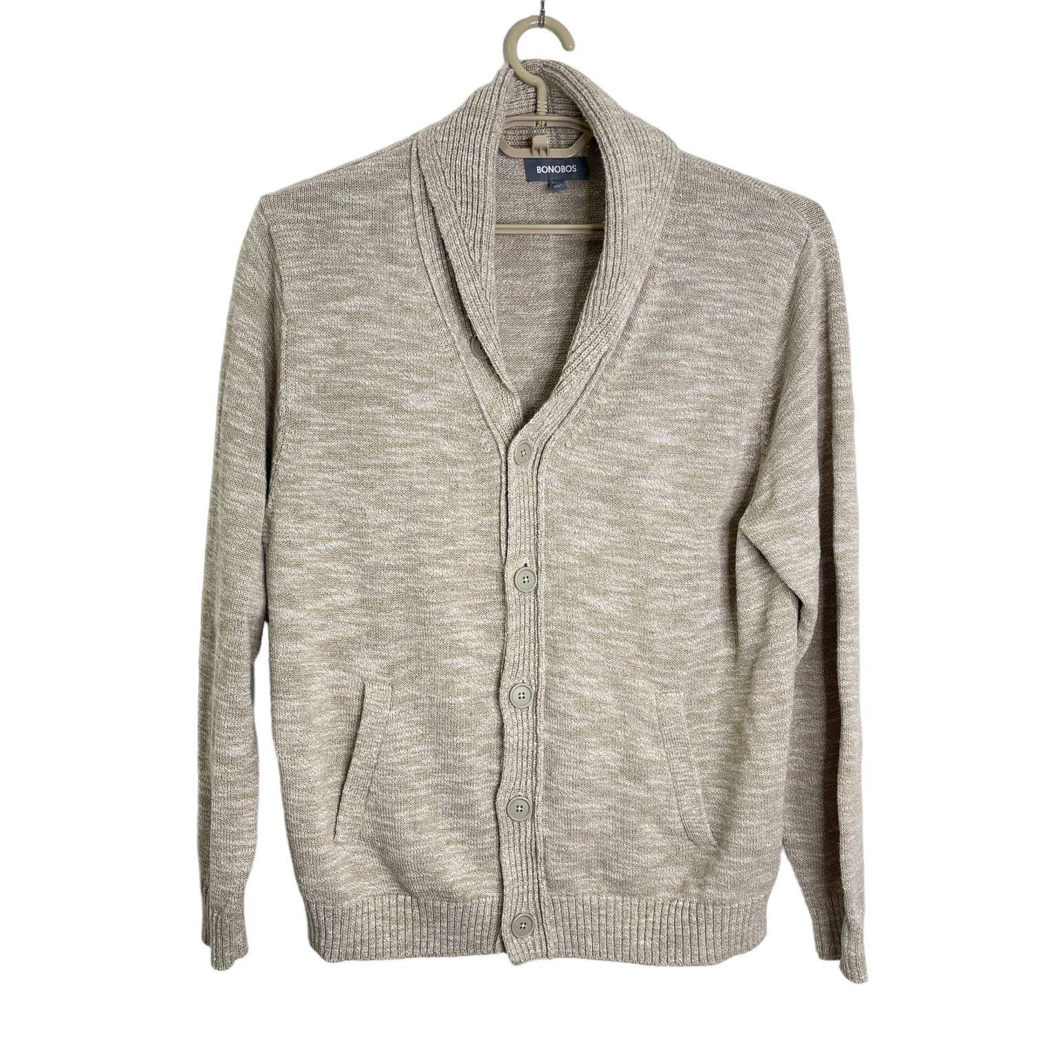 Bonobos Bonobos Mens Cotton Rag Shawl Collar Sweater Cardigan Tan XL ...