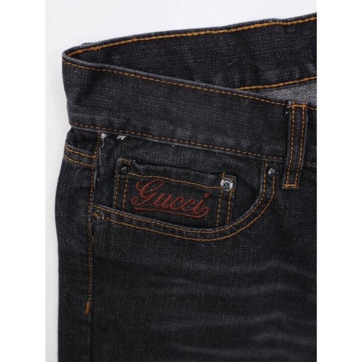 Gucci Vintage Gucci Faded Spell Out Wide Leg Denim Jeans Size US 34 / EU 50 - 7 Thumbnail