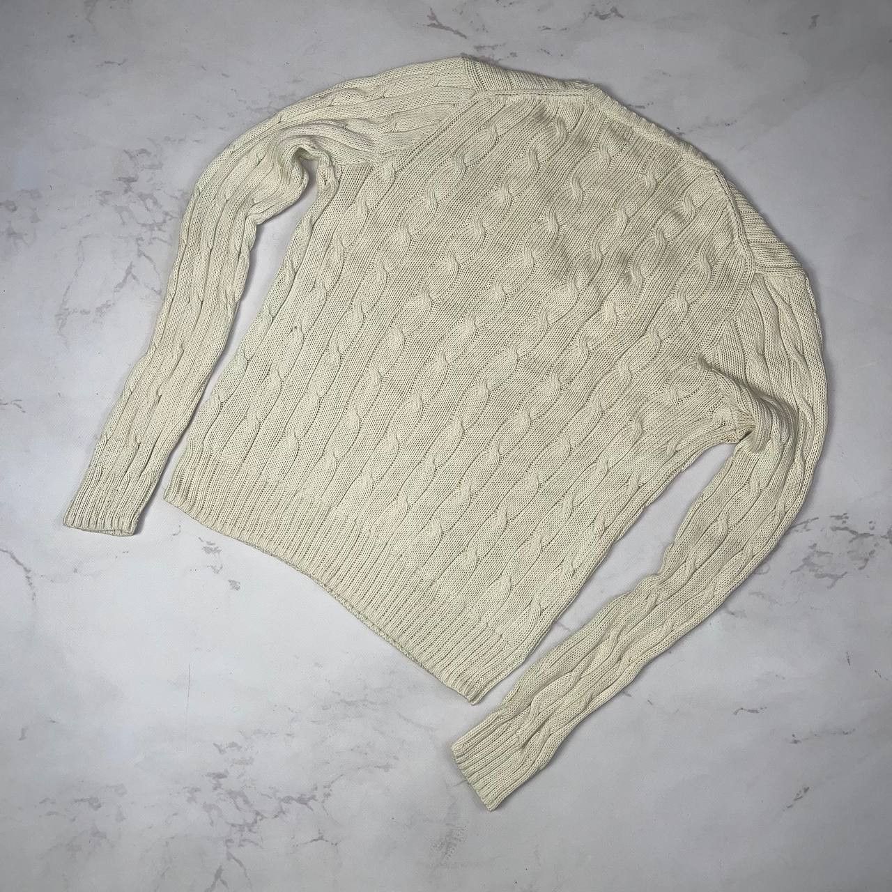 Polo Ralph Lauren Ralph Lauren Cream Cable Knit Wool Cashmere Sweater Sz S Size L / US 10 / IT 46 - 8 Thumbnail