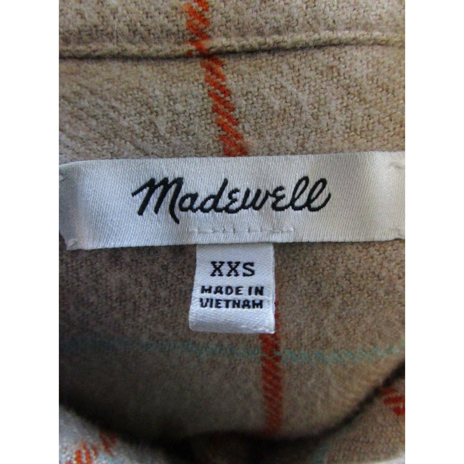 Madewell VINTAGE Madewell Women's shirt XS Plaid Cotton Button-up Long Sleeve Brown 90s Womens Size XXS / US 00 / IT 34 - 3 Thumbnail