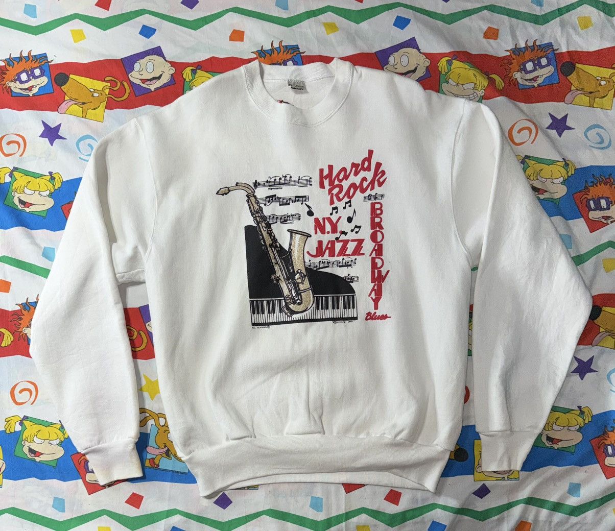 Fruit Of The Loom Vintage 90s 1991 Hard Rock Broadway NY Music Sweatshirt Size US XL / EU 56 / 4 - 1 Thumbnail