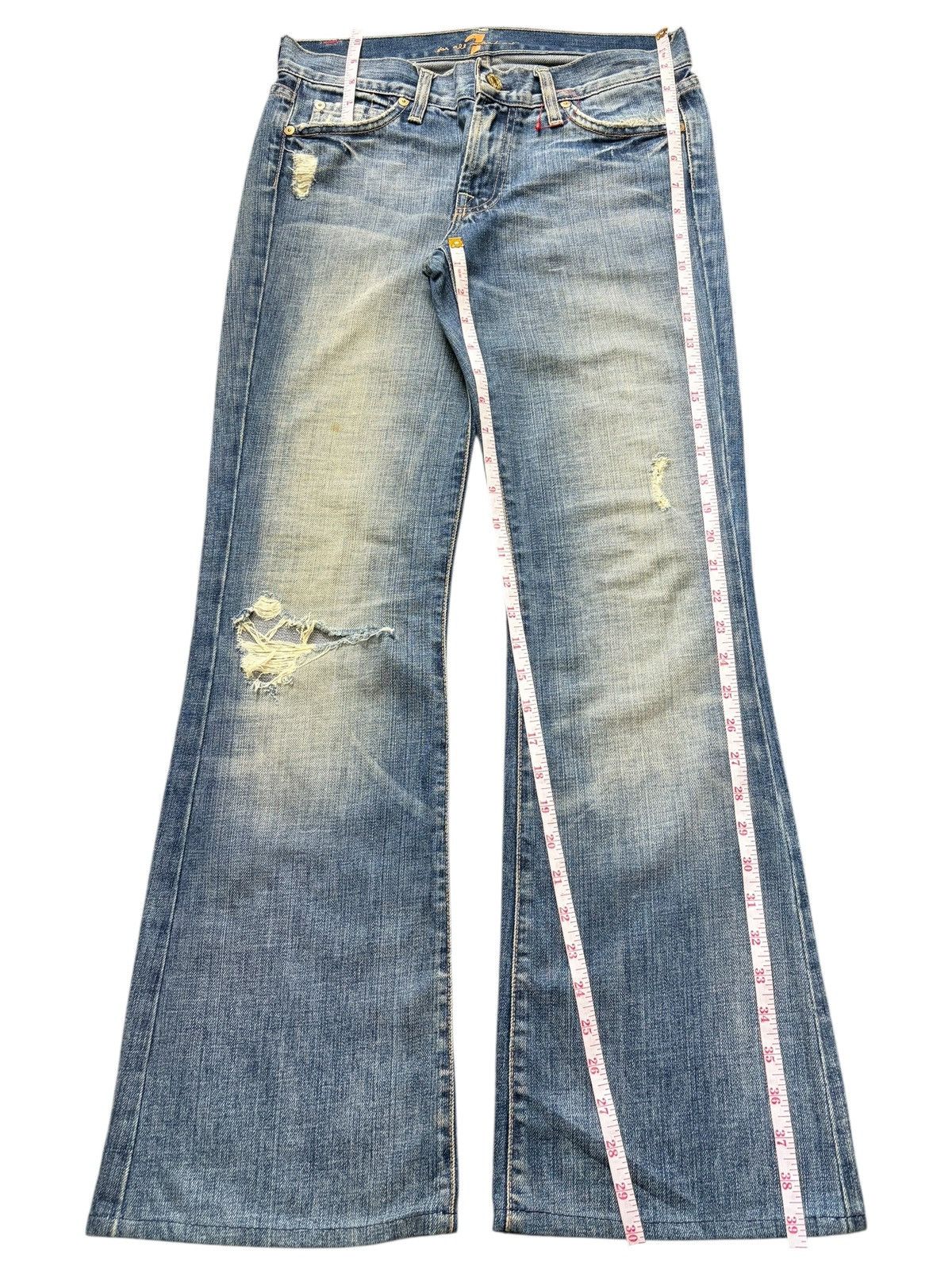 7 For All Mankind Vintage 7 For All Mankind Mud Wash Distress Flare Jeans Size 29" - 7 Thumbnail