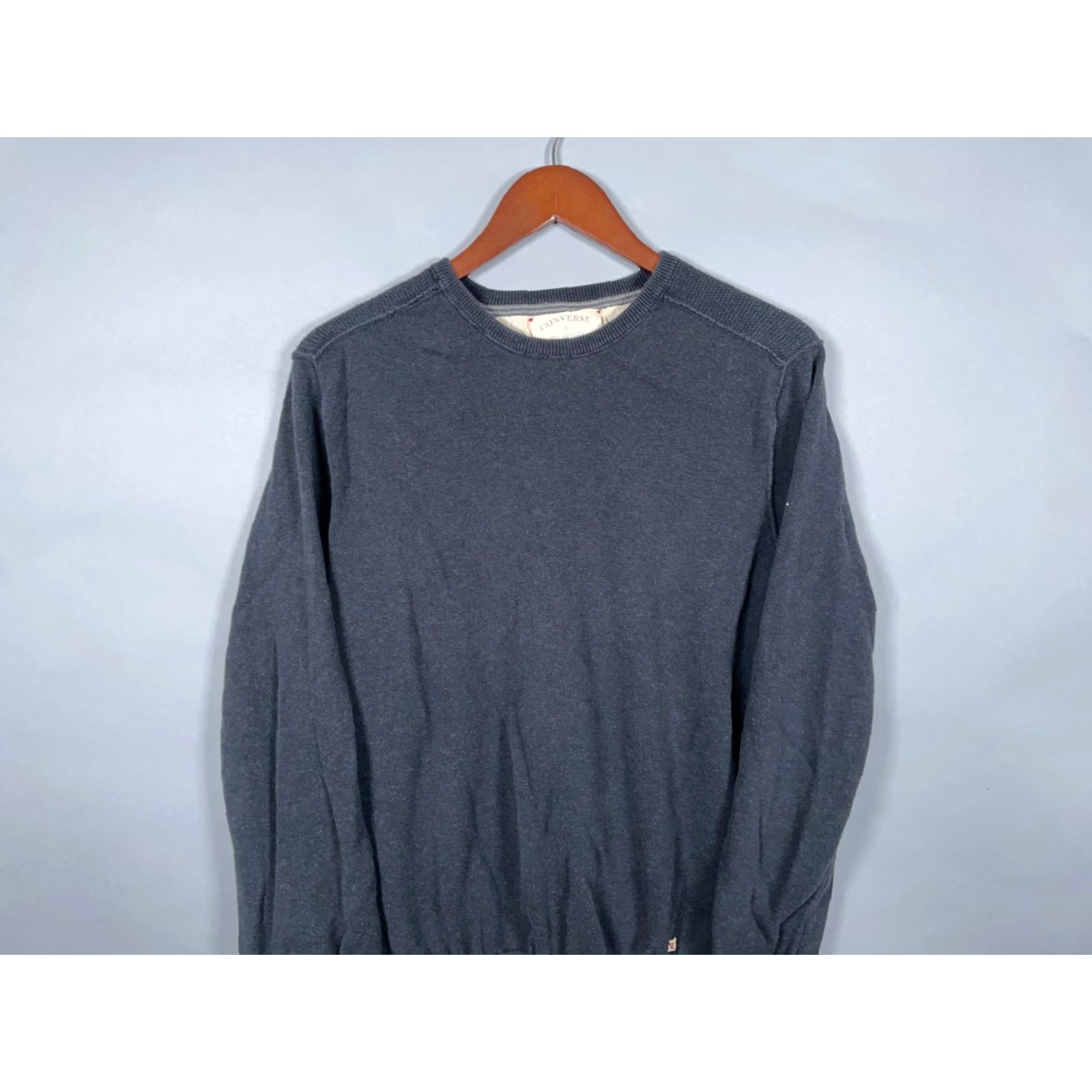 John Varvatos Converse John Varvatos Cotton Sweater Men's 3 / Large Washed Black Slim Fit Shirt Pullover Knit Crew Neck Casual Vintage No Size US L / EU 52-54 / 3 - 3 Thumbnail