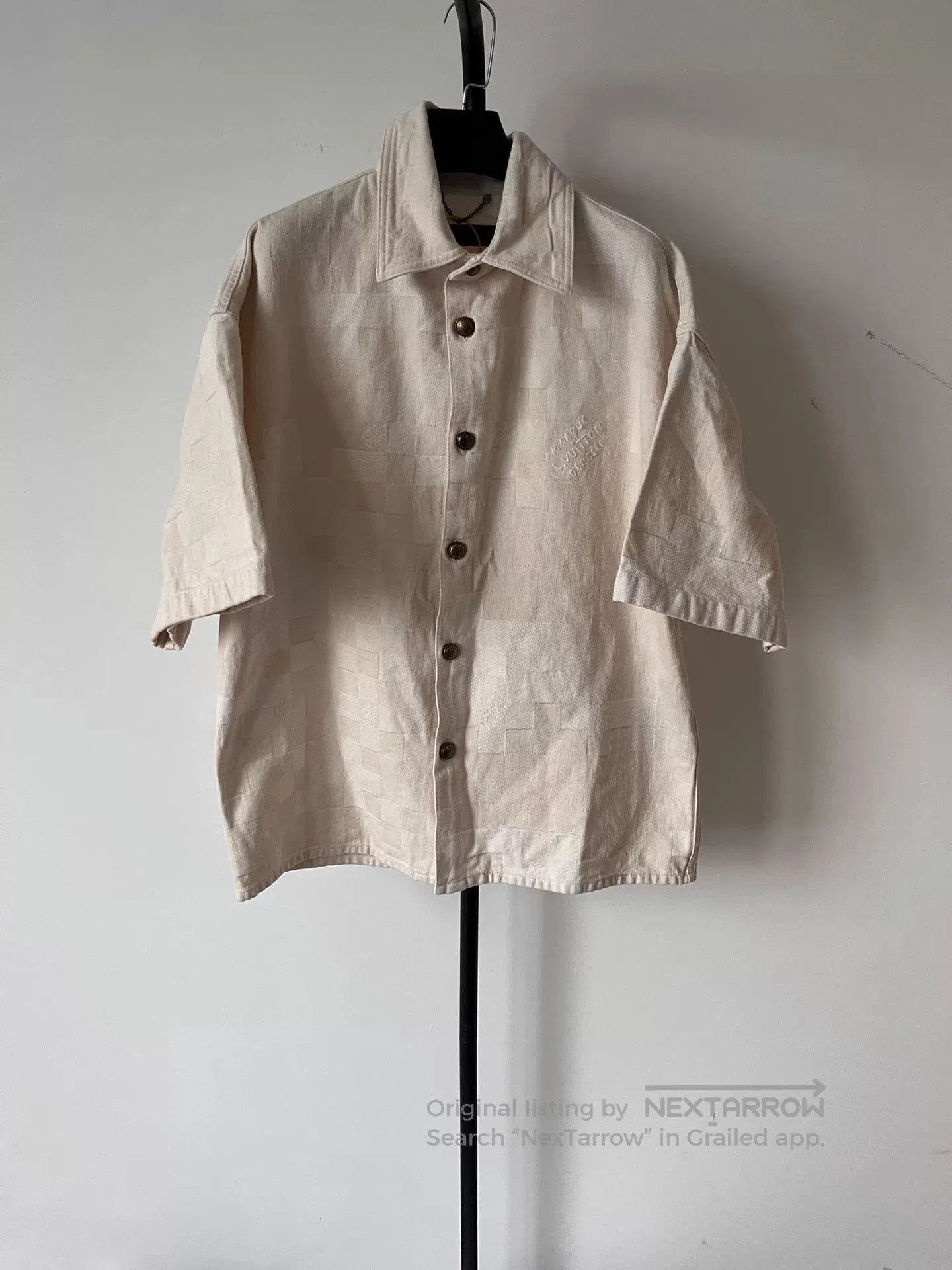 Louis Vuitton Louis Vuitton Check Embroidered Short Sleeve Shirt. Size US M / EU 48-50 / 2 - 1 Thumbnail