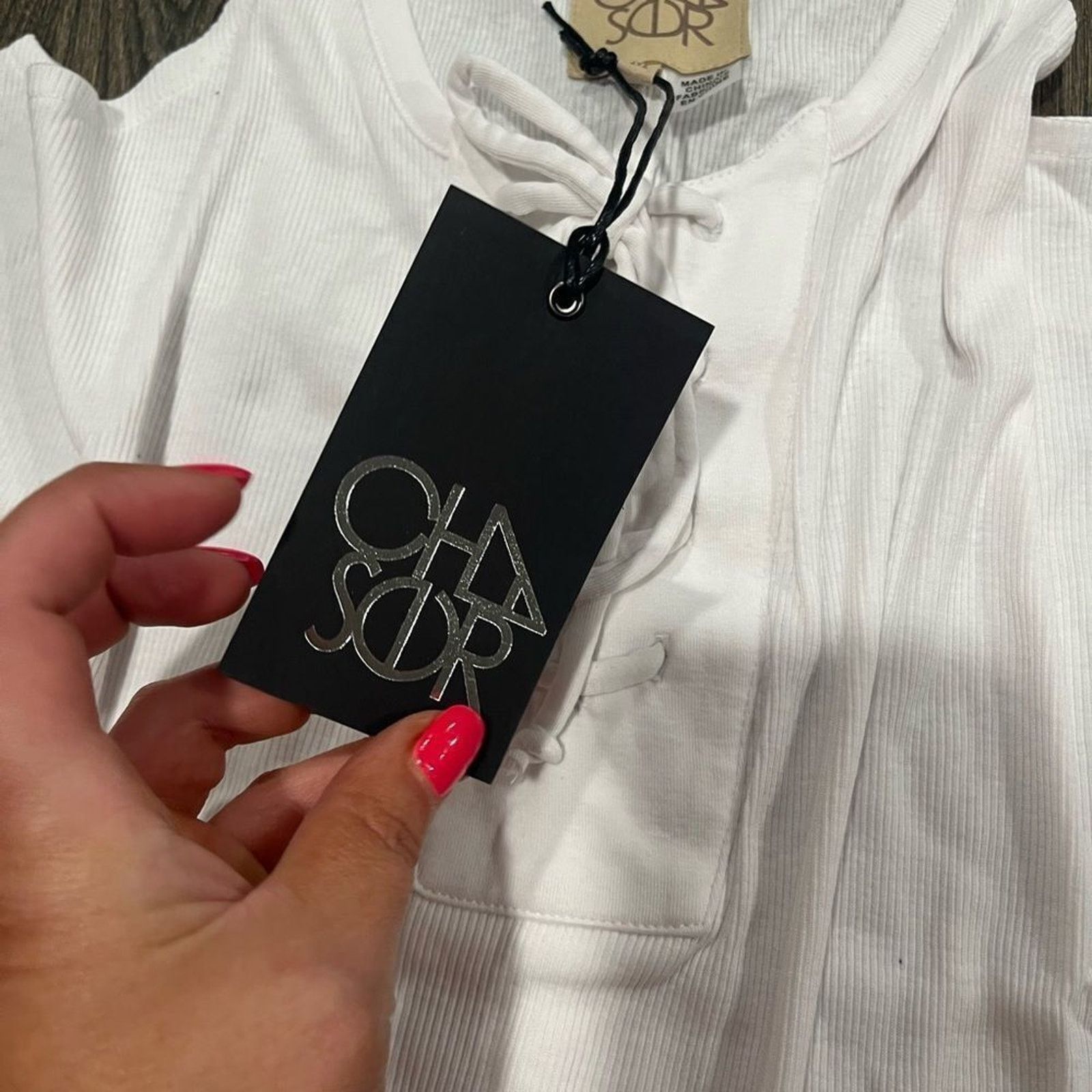 Vintage NWT Chaser White Henley Cold Shoulder T-Shirt Size M Size M / US 6-8 / IT 42-44 - 6 Thumbnail