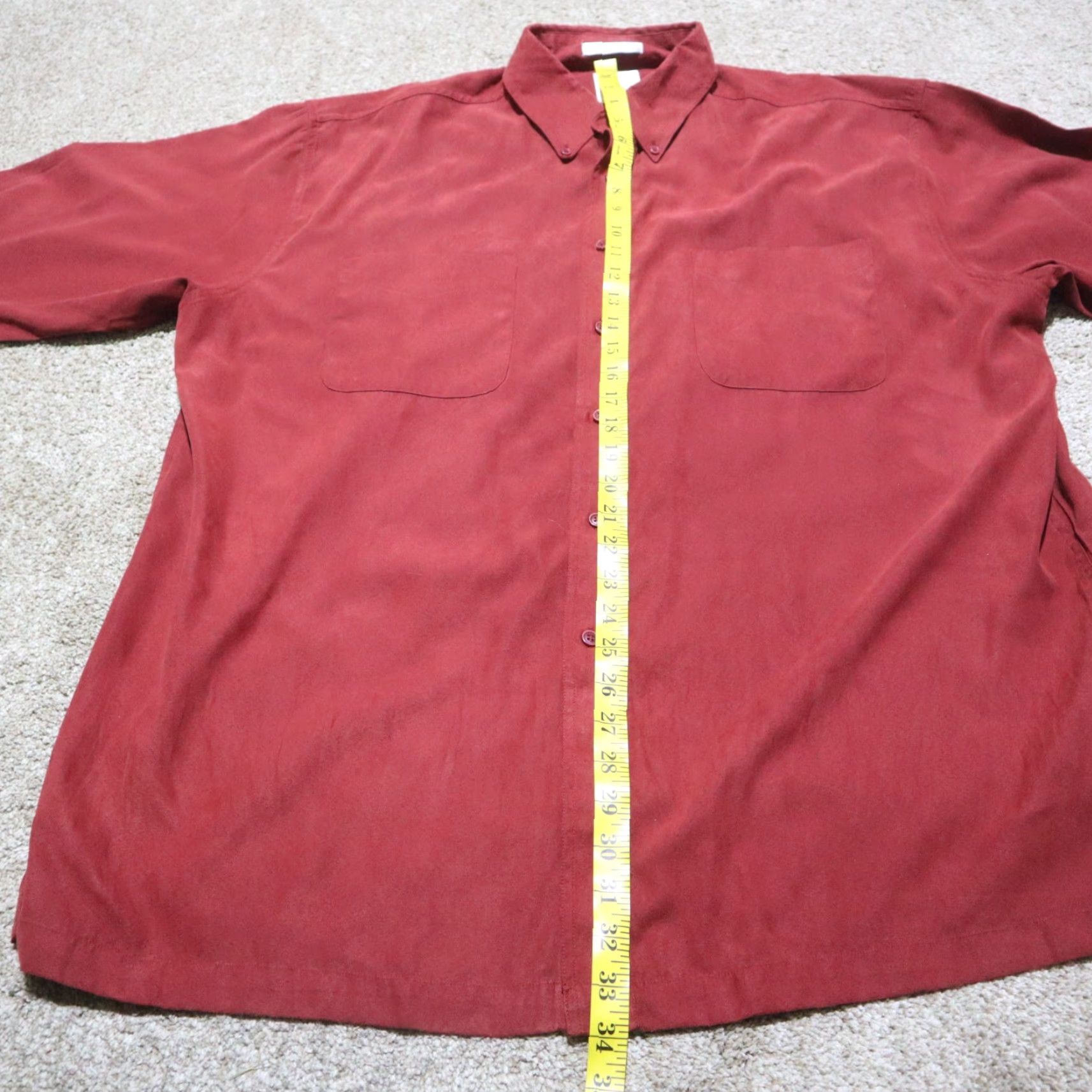 Vintage Forsyth Shirt Mens XL Red Solid Long Sleeve Button-Up Casual Shirt Size US XL / EU 56 / 4 - 5 Thumbnail