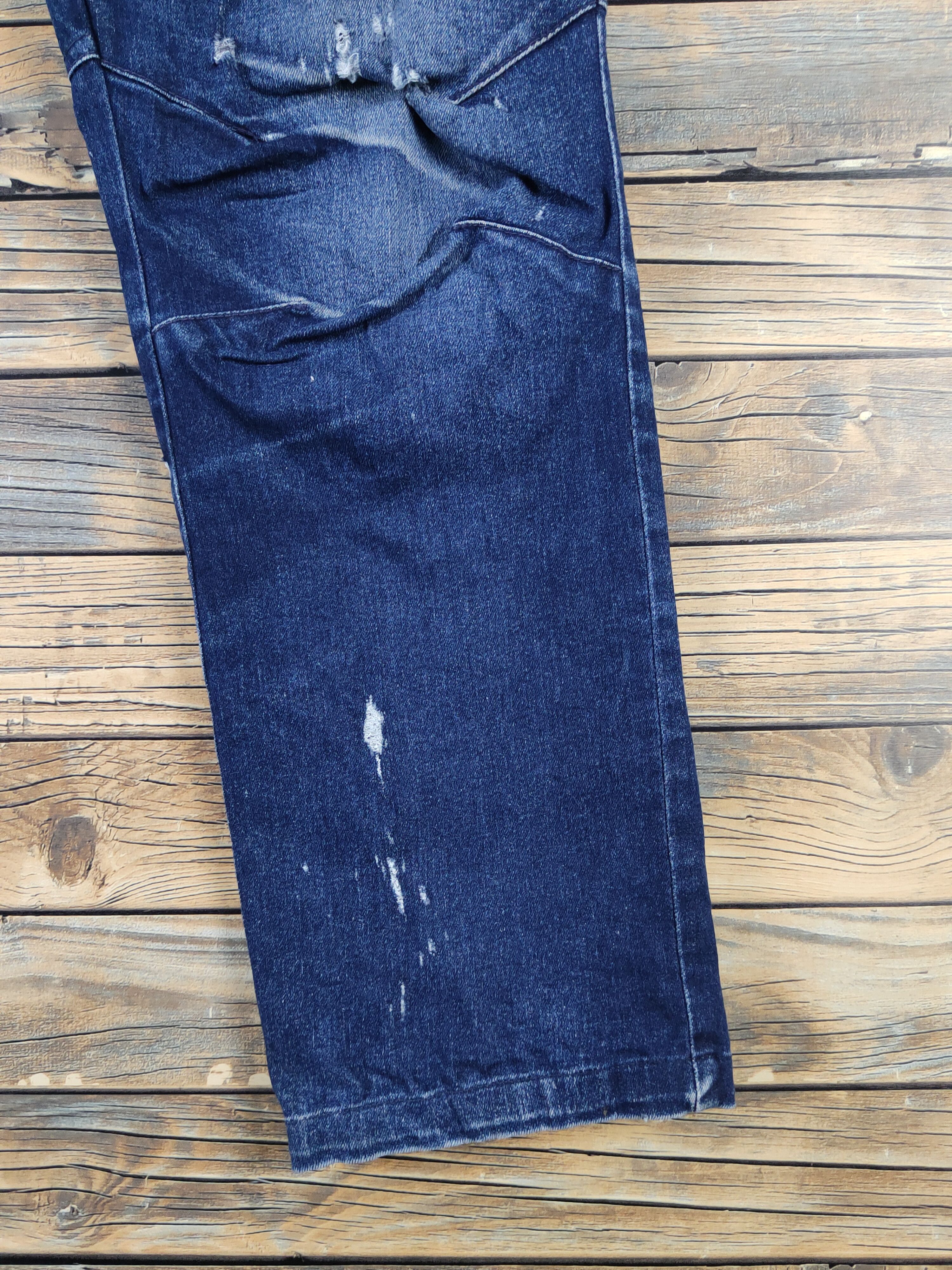 Japanese Brand FieldCore Dark Blue Distressed Ripped denim Jeans #W2064 Size US 32 / EU 48 - 6 Thumbnail