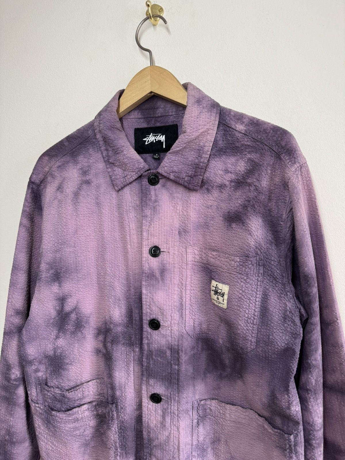 Stussy Stussy Chore Jacket S Purple Tie Dye O’Dyed Seersucker Rare Size US S / EU 44-46 / 1 - 2 Thumbnail