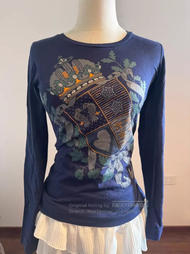Vivienne Westwood Vivienne Westwood Navy Blue Y2K Long Sleeve T-Shirt Underw Size S / US 4 / IT 40 - 1 Thumbnail