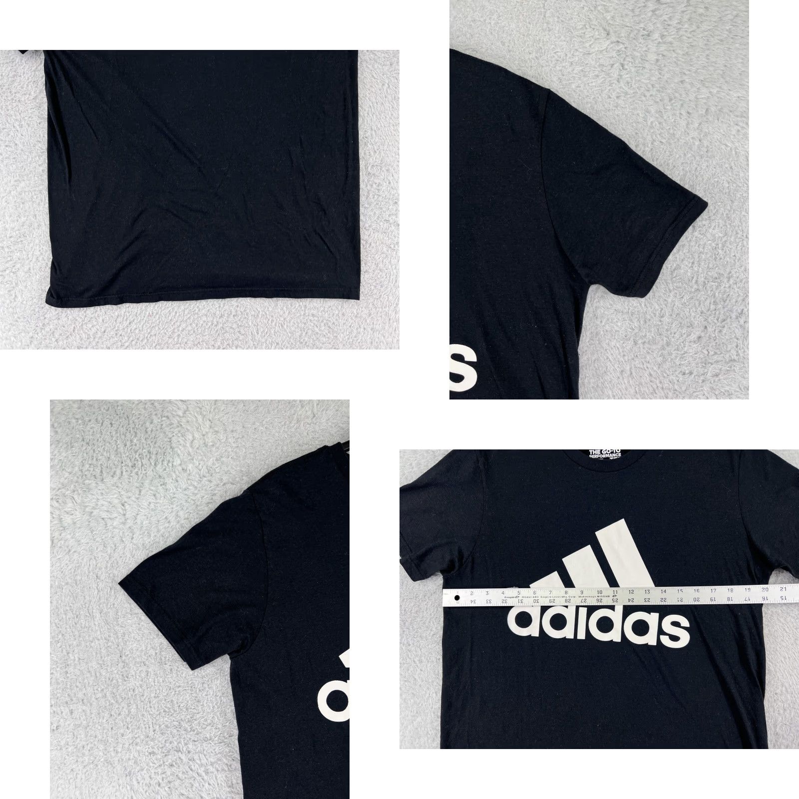 Adidas Adidas Shirt Mens Large Black Short Sleeve Crew Neck Polyester Logo Size US L / EU 52-54 / 3 - 8 Thumbnail