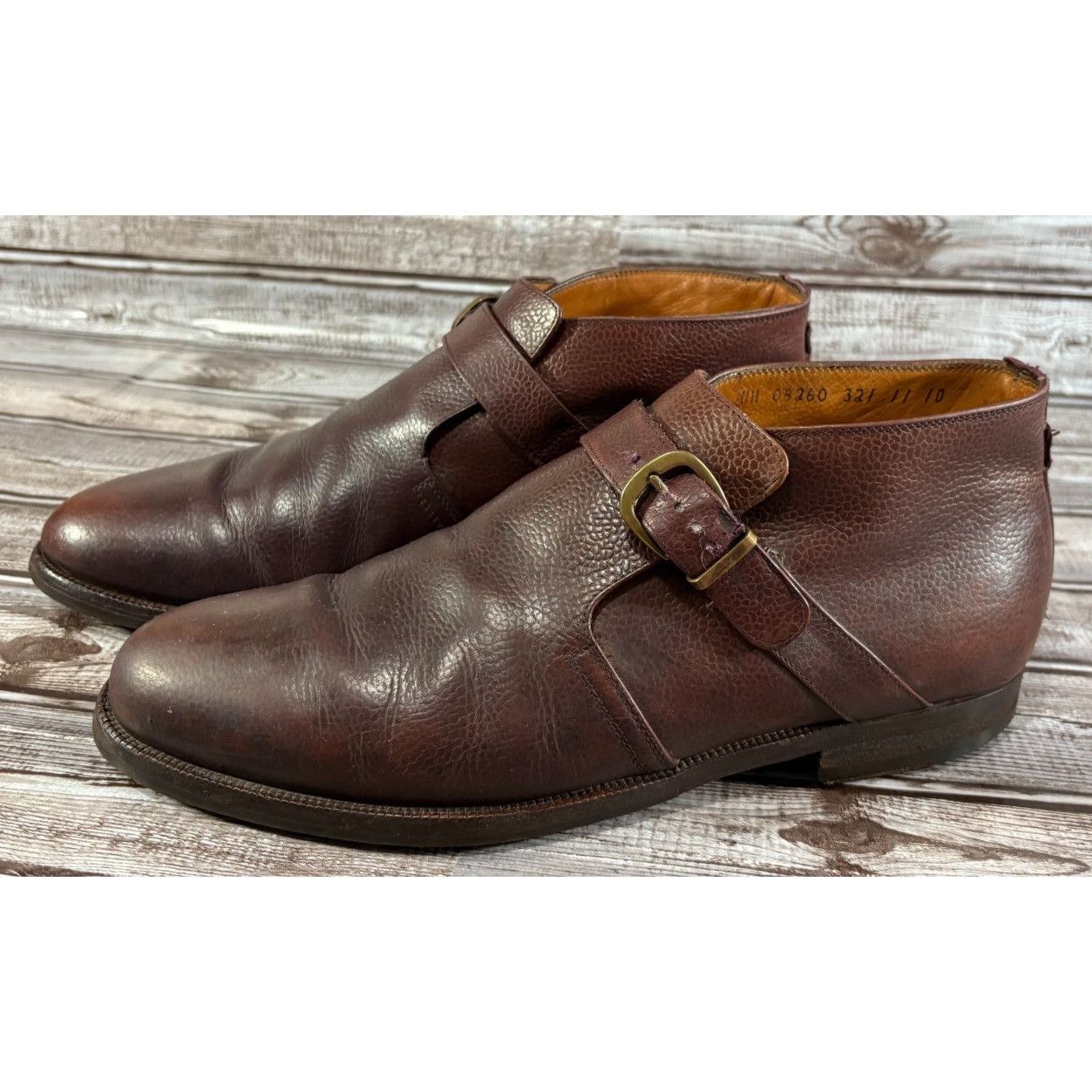 Salvatore Ferragamo Salvatore Ferragamo Single Monk Strap Ankle Boots sz 11 D c Size US 11 / EU 44 - 1 Thumbnail