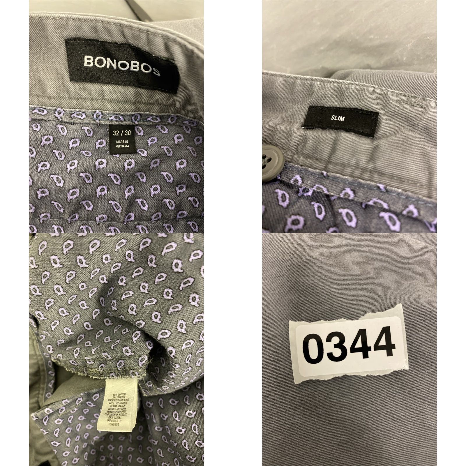 Bonobos Bonobos Chino Pants Mens 32x30 Gray Stretch Slim Fit Slash Pockets Size US 32 / EU 48 - 8 Thumbnail