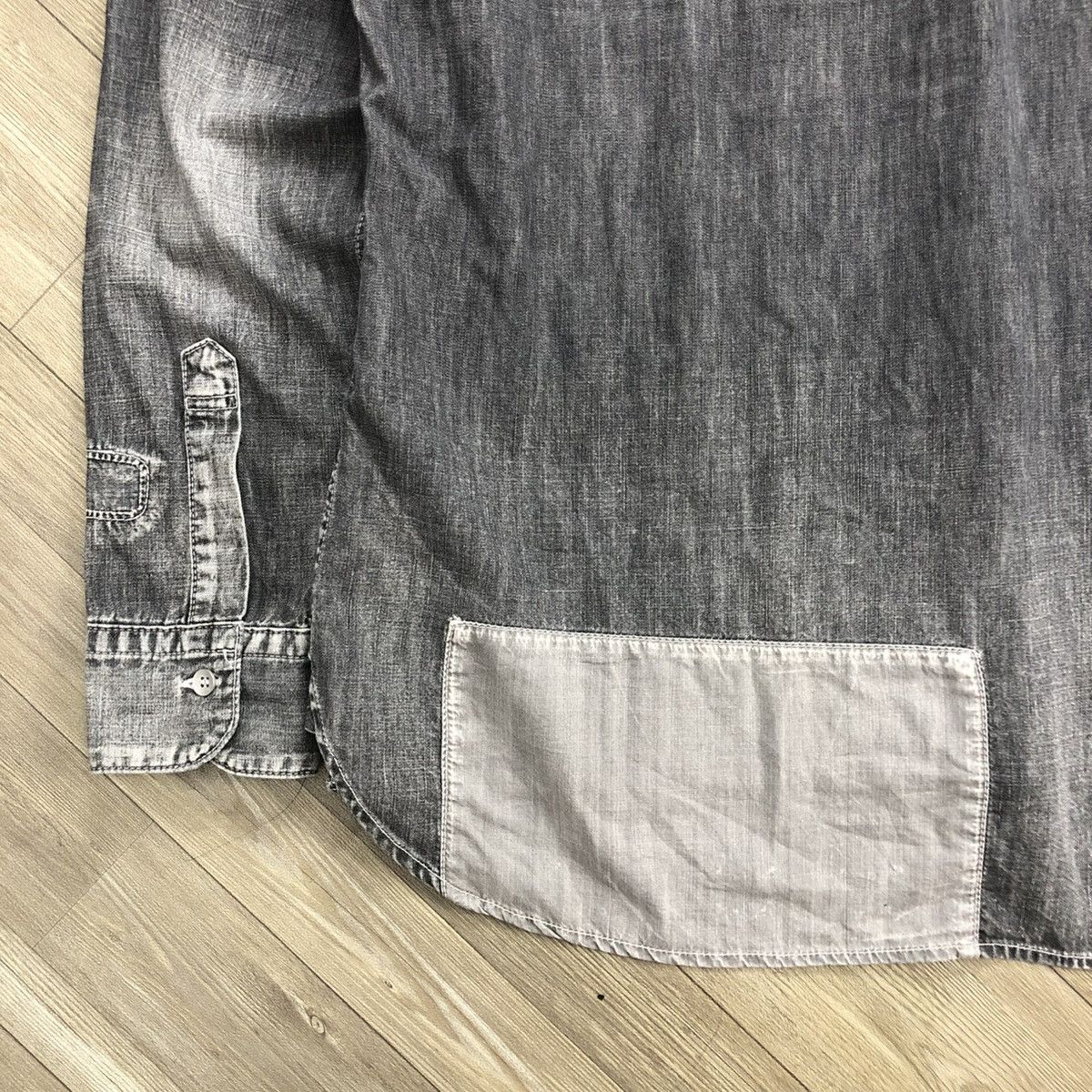 Japanese Brand × Maison MIHARA YASUHIRO Vintage Miharayasuhiro Sashiko Patchworks Washed Denim Shirt Size US L / EU 52-54 / 3 - 16 Thumbnail
