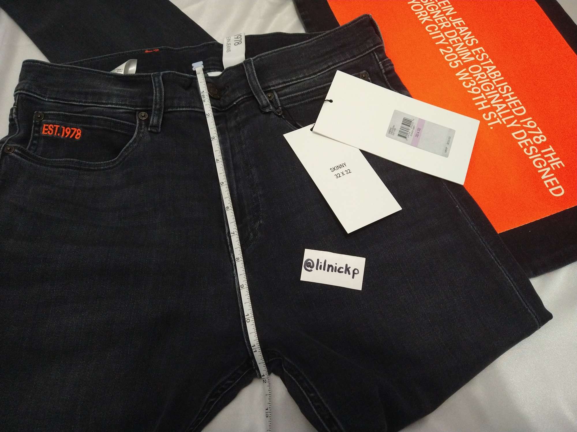 Calvin Klein 205W39NYC EST. 1978 Skinny Leg Comet Grey Jeans Size US 32 / EU 48 - 8 Thumbnail