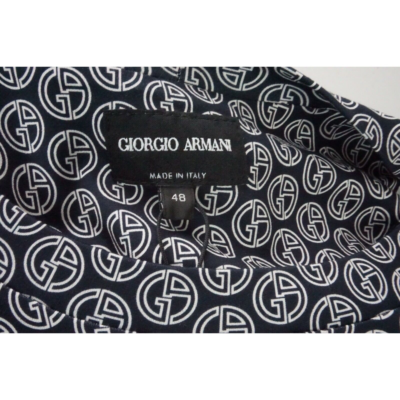 Giorgio Armani Giorgio Armani Black Label Navy Blue White Logo Cotton Polo Size US M / EU 48-50 / 2 - 4 Thumbnail