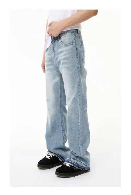 Other Light blue simple washed flared denim trousers casual Size US 32 / EU 48 - 5 Thumbnail
