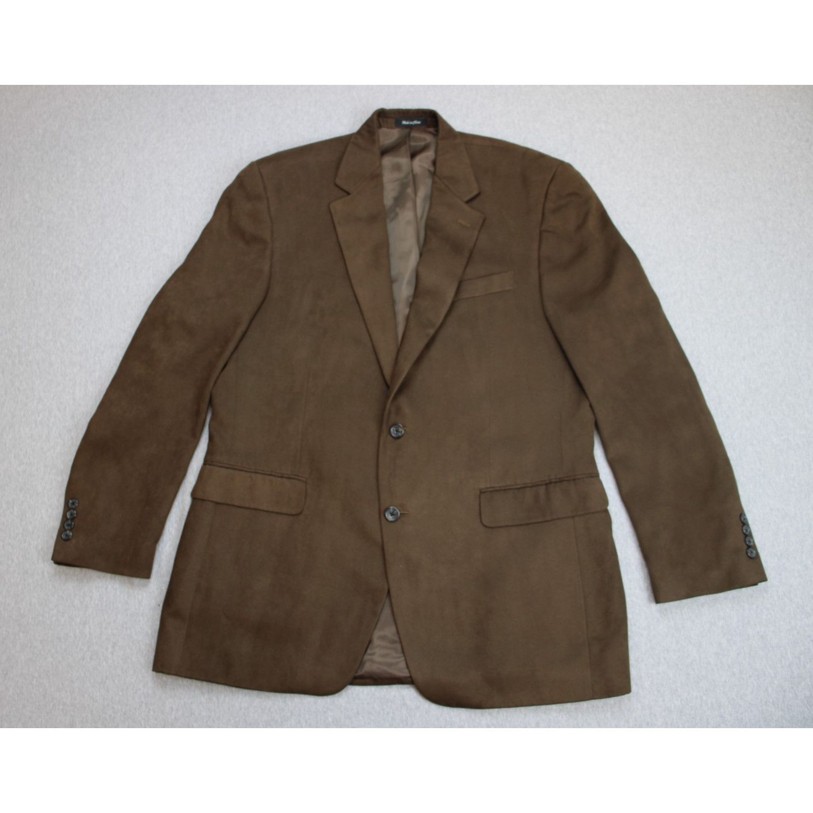 Lauren Ralph Lauren Ralph Lauren Blazer Mens 42L Brown Microfiber Faux-Suede Size 42L - 2 Thumbnail