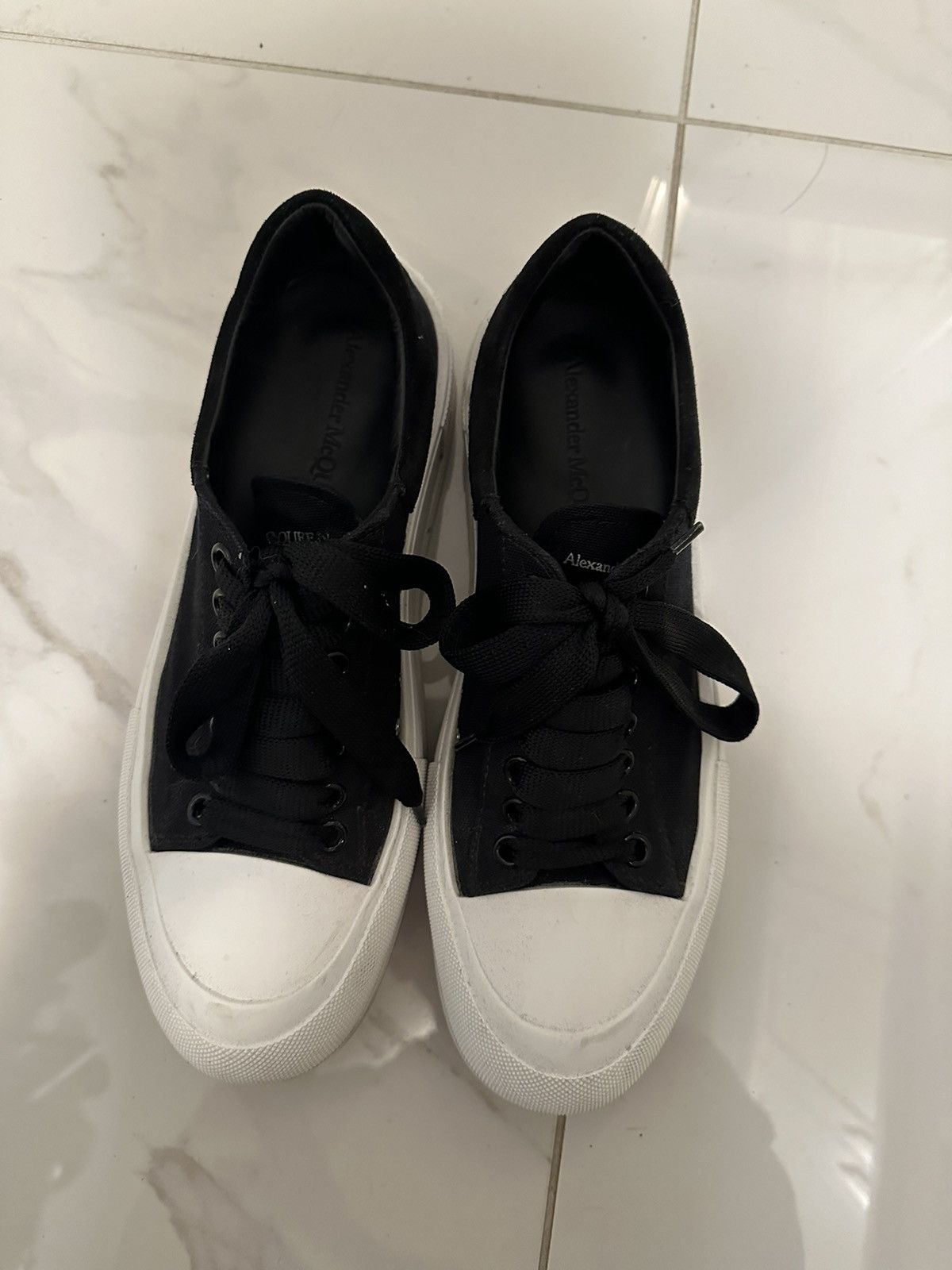image of Alexander Mcqueen Deck Primsol Shoes in Black, Men's (Size 9)