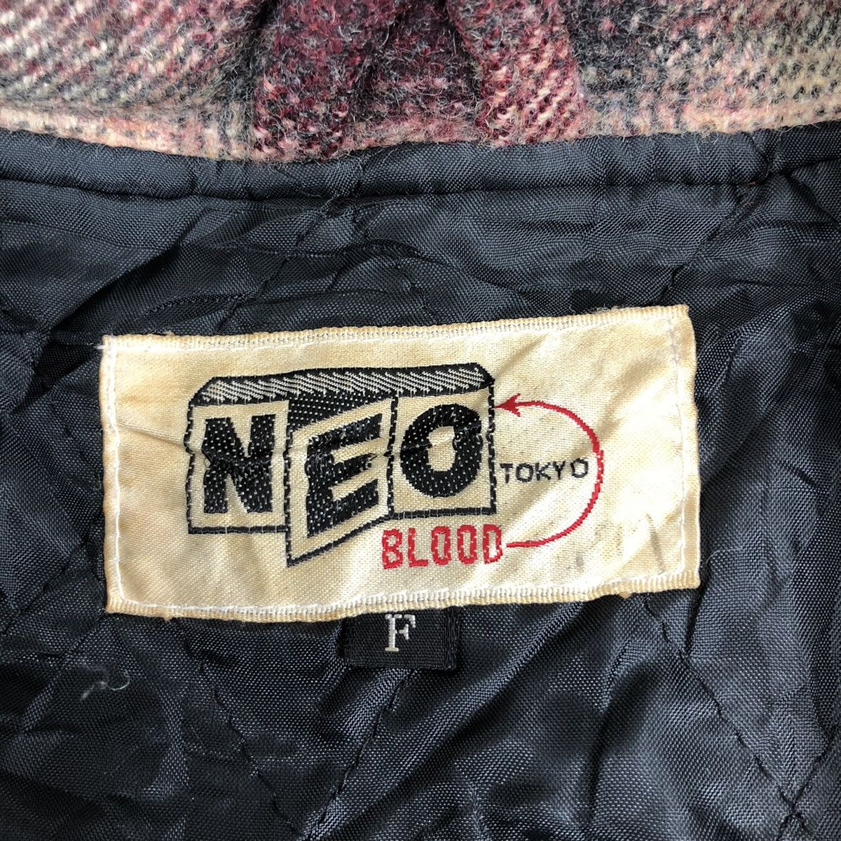 Indigo Vintage 80s NEO BLOOD Tokyo Jacket Shadow Plain Flannel Wool Size US M / EU 48-50 / 2 - 5 Thumbnail