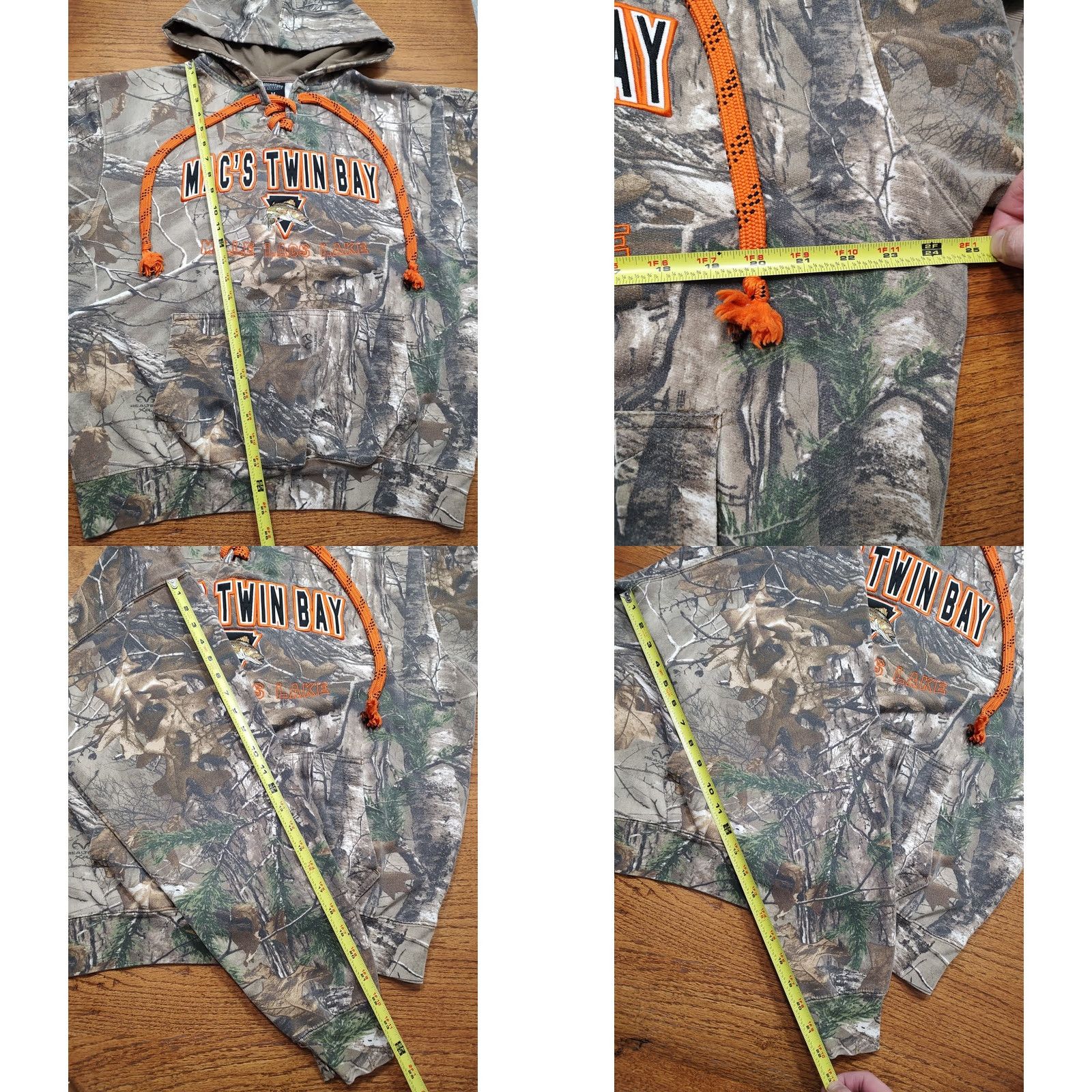 Vintage VINTAGE Signature Concepts Minnesota Mille Lacs Twins Bay Hoodie M Brown Camo Hockey Drawstring Sweatshirt Size US M / EU 48-50 / 2 - 8 Thumbnail