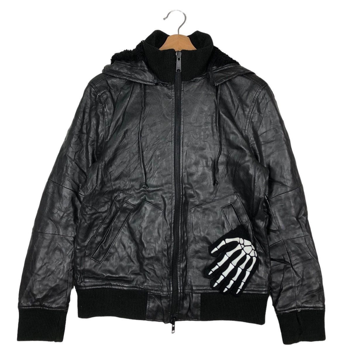 Genuine Leather 🔥90’s Soft Leather Bomber Jacket Azul Japan Made Size US S / EU 44-46 / 1 - 2 Thumbnail