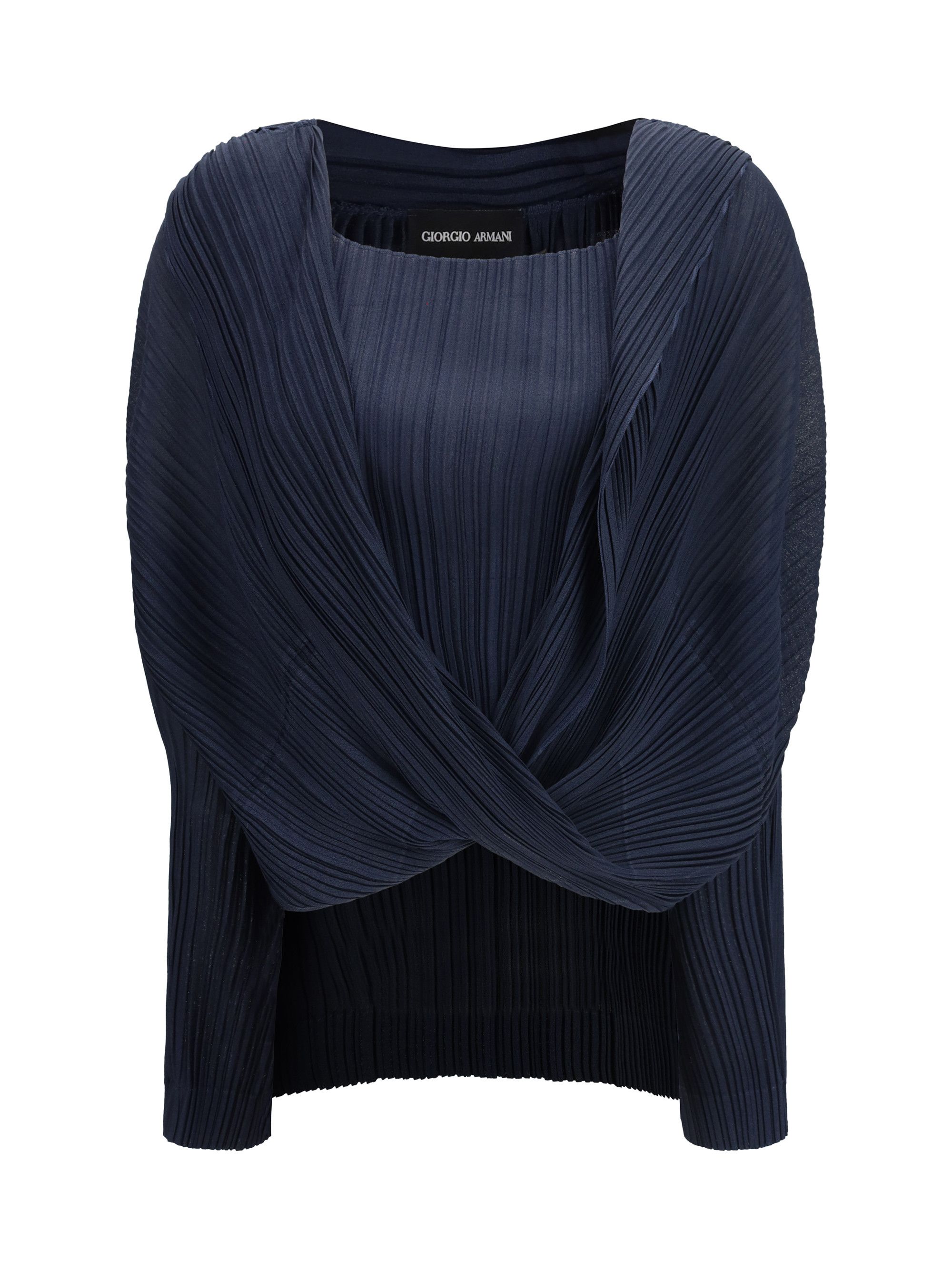 Giorgio Armani Semi-sheer pleated Blouse Size L / US 10 / IT 46 - 1 Thumbnail