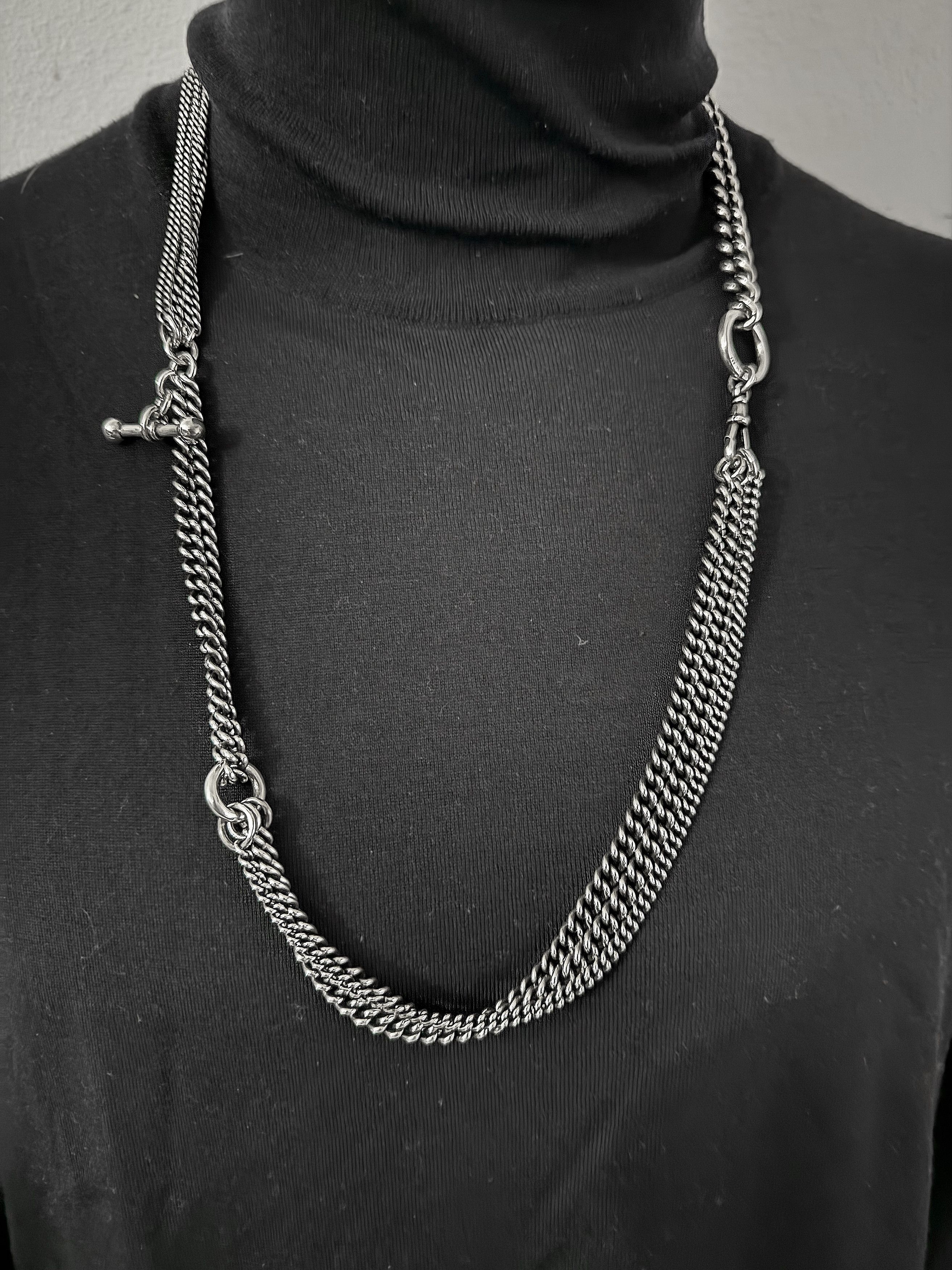 Ann Demeulemeester Silver Multi Chain Necklace Size ONE SIZE - 2 Thumbnail