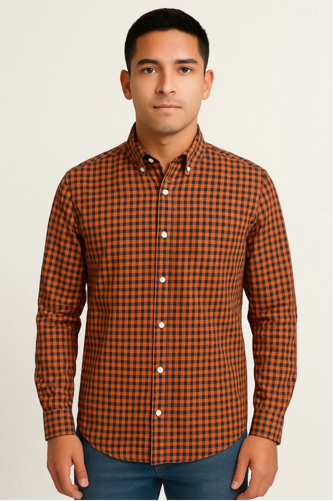 Izod IZOD Premium Essentials XL Button-Down Shirt –Gingham Checks Size US XL / EU 56 / 4 - 1 Thumbnail