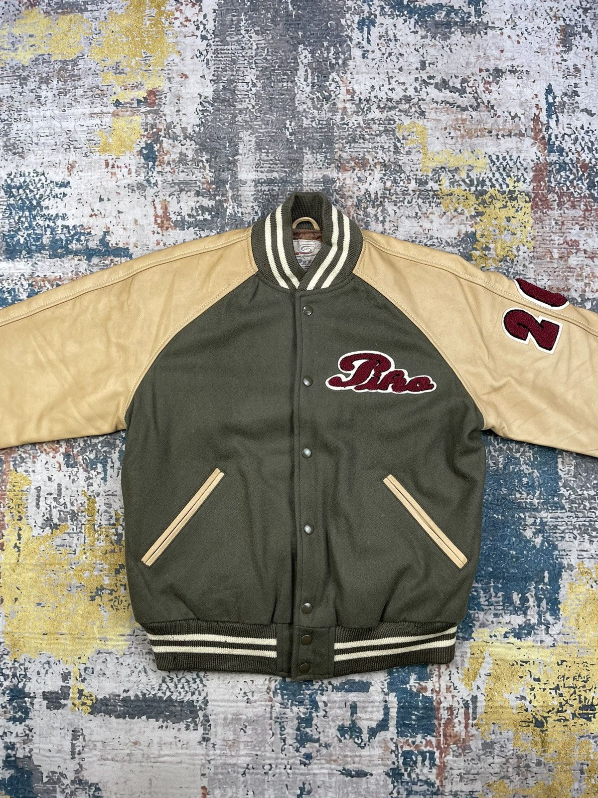 Japanese Brand Vintage Piko Hawaiian Leather Wool Varsity Jackets Size US S / EU 44-46 / 1 - 3 Thumbnail